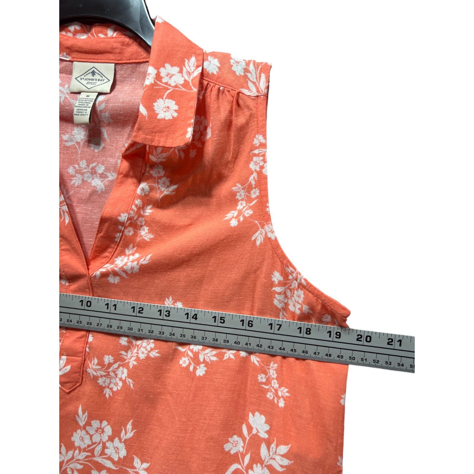 Other ST. John's Bay - Women's Loose Sleeveless Dress - Orange Flo Size M / US 6-8 / IT 42-44 - 4 Thumbnail