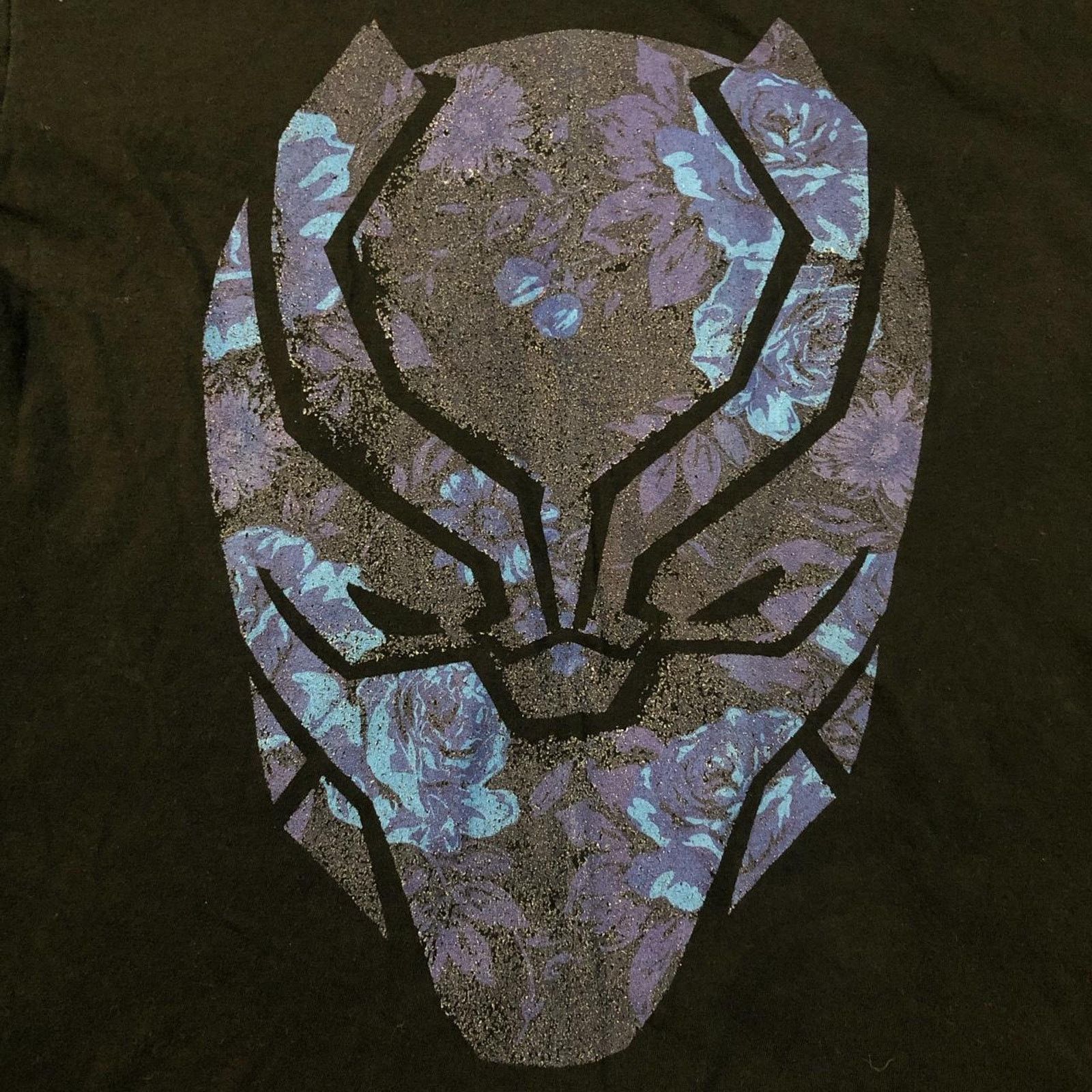 Marvel Comics Black/Blue Marvel Black Panther Logo Graphic Tee Size US L / EU 52-54 / 3 - 3 Thumbnail