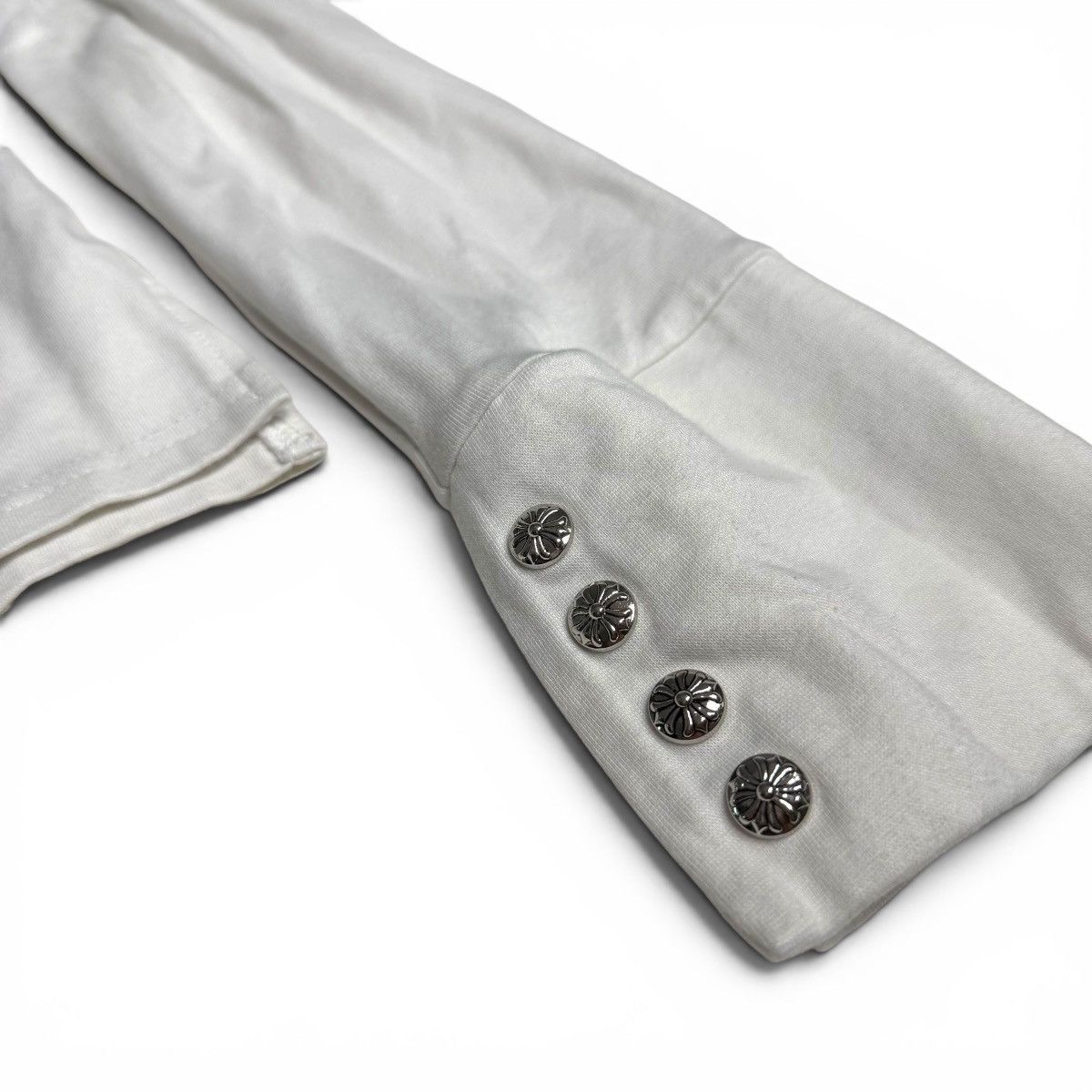 Other Graphic White Long Sleeve Tee w/ Pocket + Cross Button Cuffs Size M / US 6-8 / IT 42-44 - 3 Thumbnail