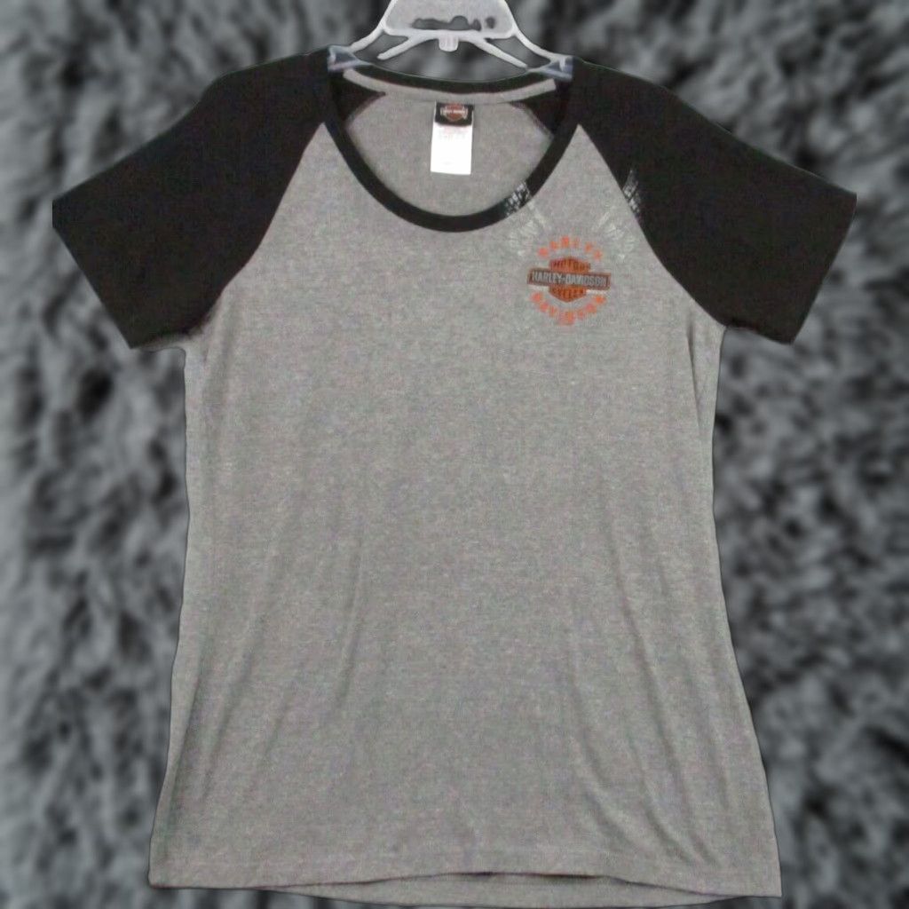 Harley Davidson Harley-Davidson Shirt Women Medium Gray Short Sleeve Motorcycle Biker Logo Casual T-Shirt Size M / US 6-8 / IT 42-44 - 1 Thumbnail
