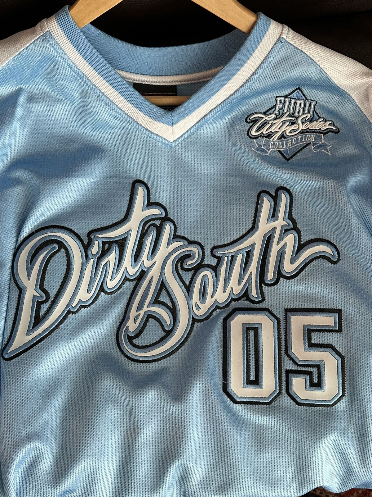 Fubu Dirty South Blue and White Fubu Jersey Size US L / EU 52-54 / 3 - 3 Thumbnail