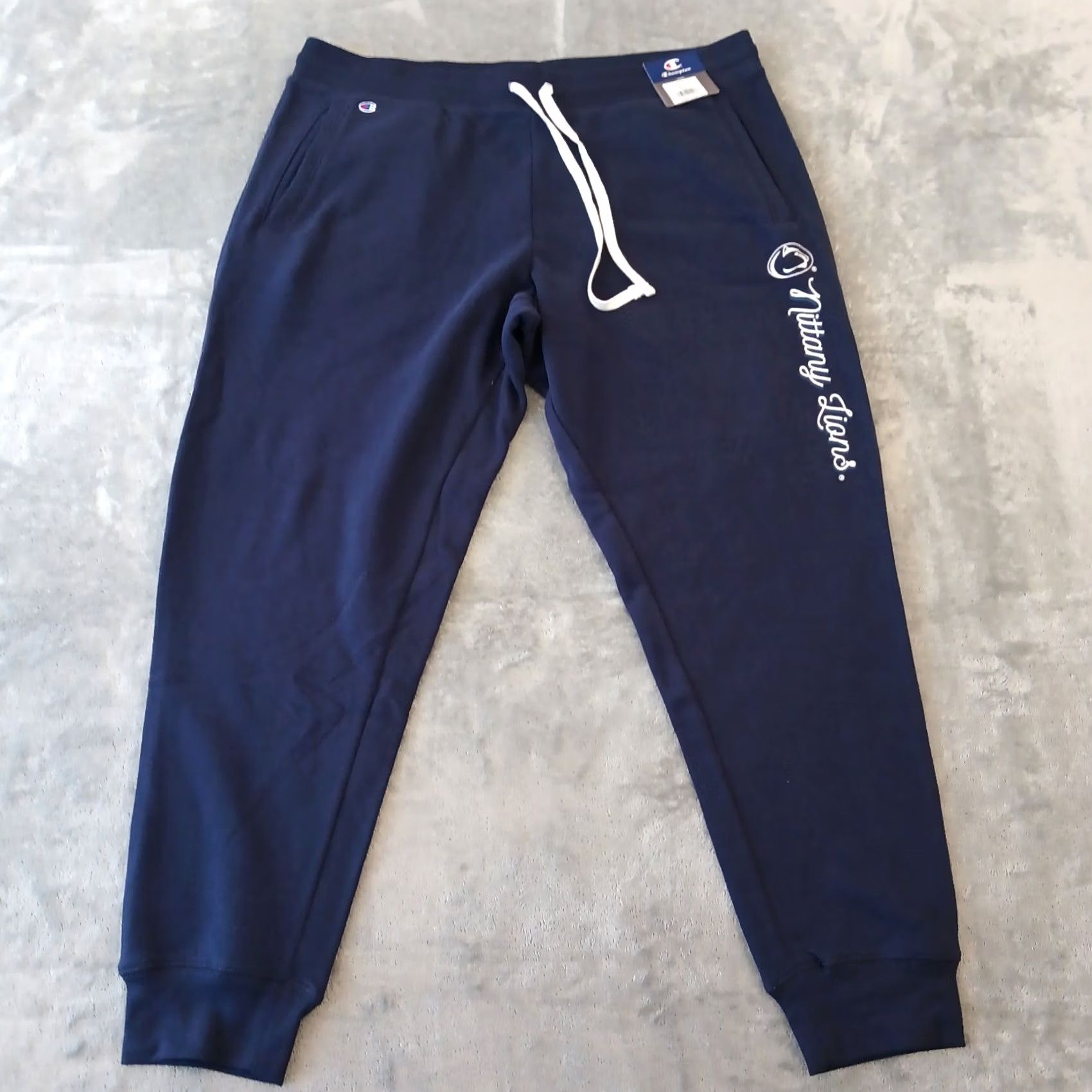 Champion Champion Sweatpants Women 2XL Blue Penn State Nittany Lions Logo Tapered Pockets Cotton Blend Drawstring 38x29 Adult Regular Size 40" / US 18 - 2 Thumbnail