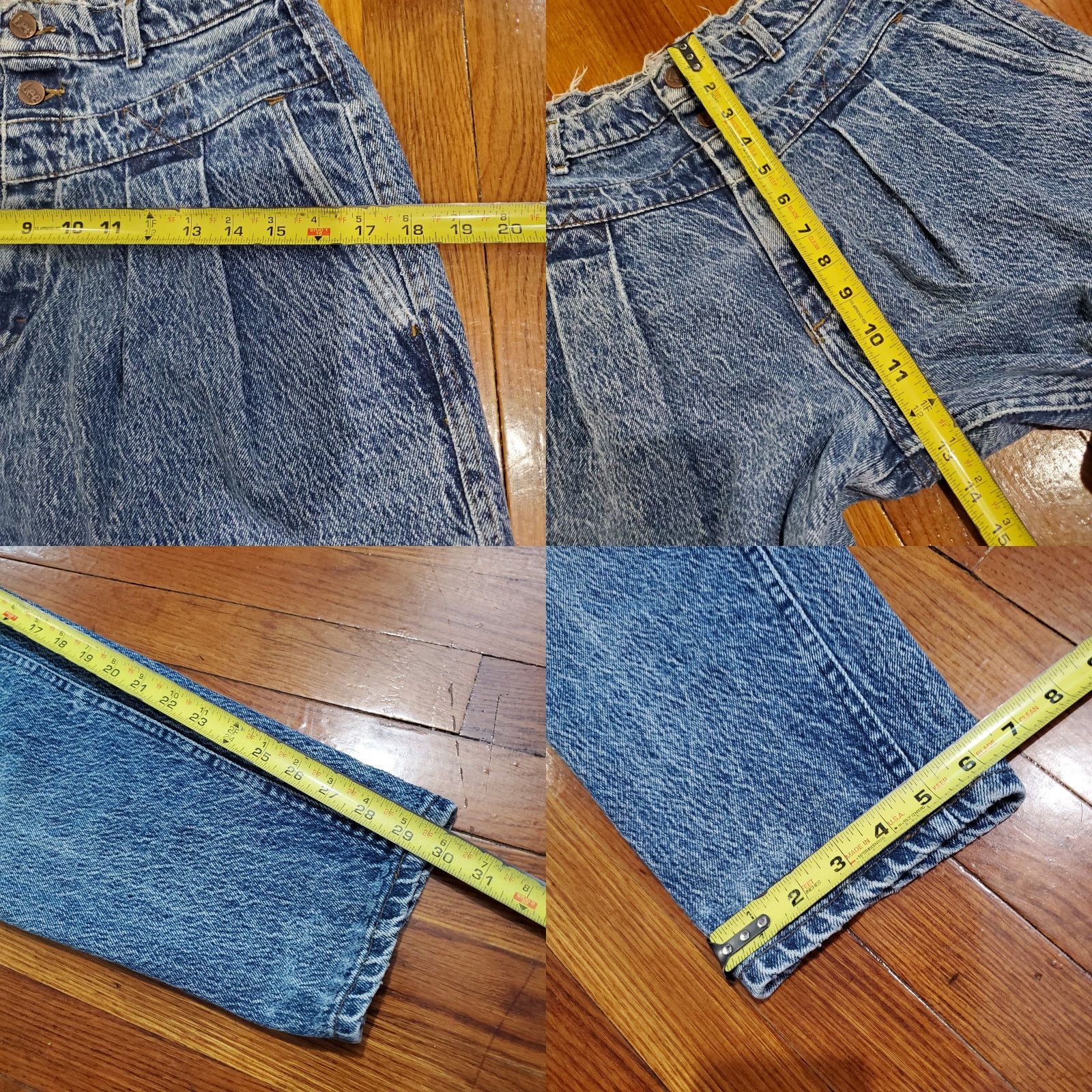 Lee VINTAGE Lee Denim Jeans Womens 12 M Acid Wash High Rise Tapered 90s Bare Back Size 34" / US 12 / IT 48 - 8 Thumbnail