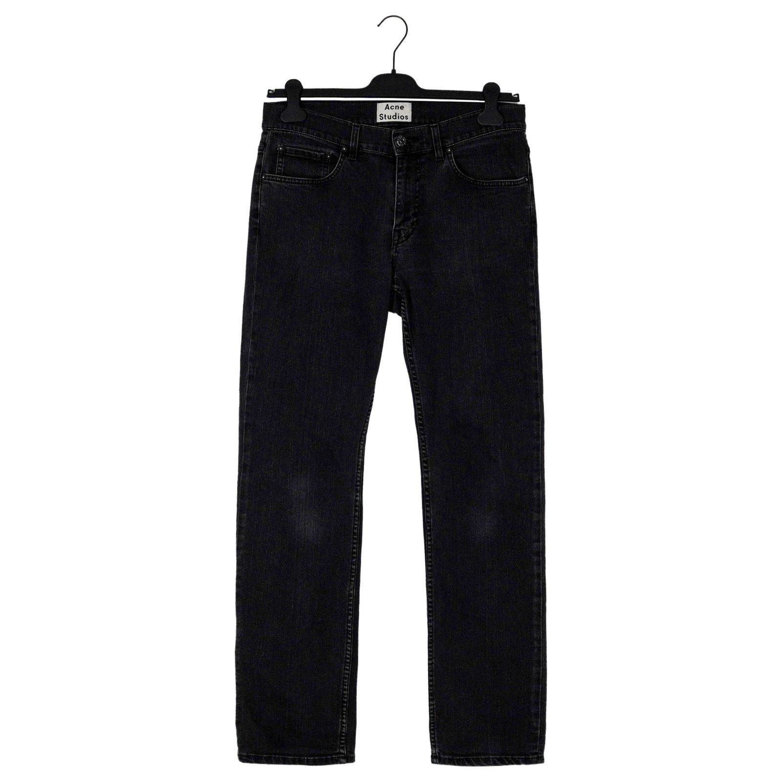 Acne Studios Ace Used Cash Washed Black Denim Pants Jeans