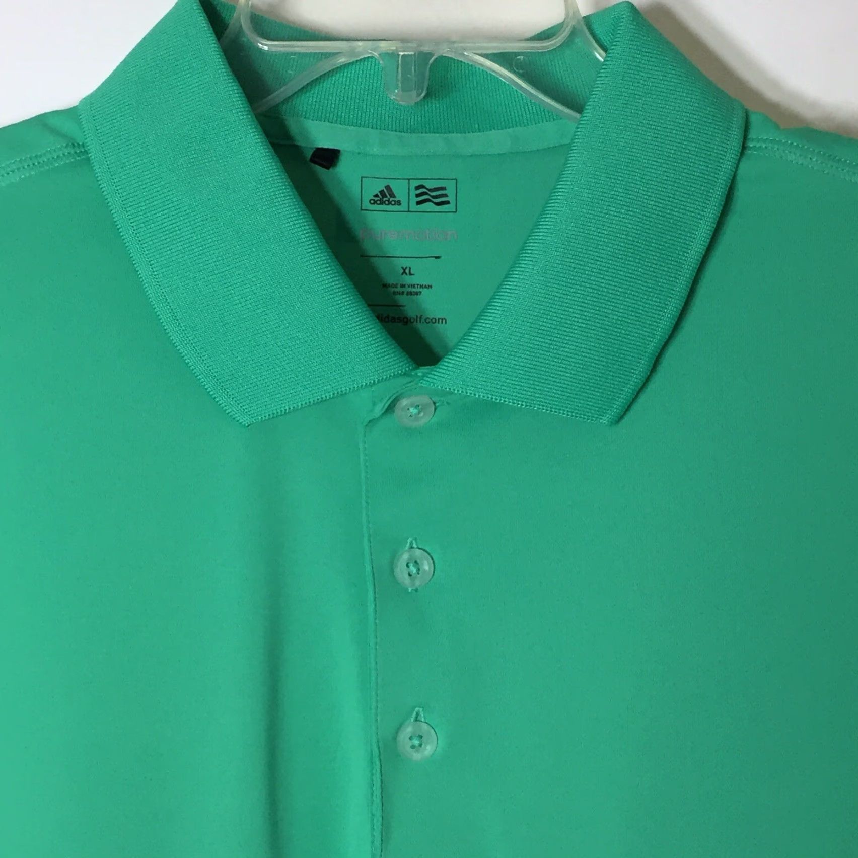 Adidas Adidas Polo Shirt Mens XL Green Short Sleeve Puremotion Polo Shirt Size US XL / EU 56 / 4 - 2 Thumbnail