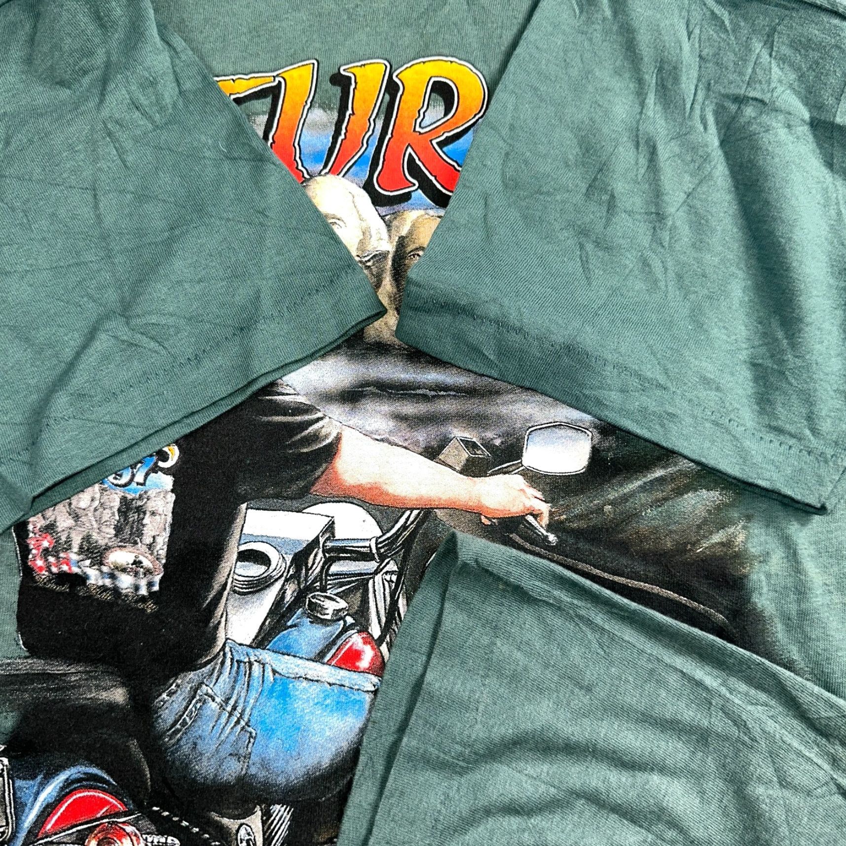 Doublet Vintage Sturgis Motorcycle Rally T Shirt Large Green Double-Sided Print Mens 1997 Shirt Size US L / EU 52-54 / 3 - 5 Thumbnail