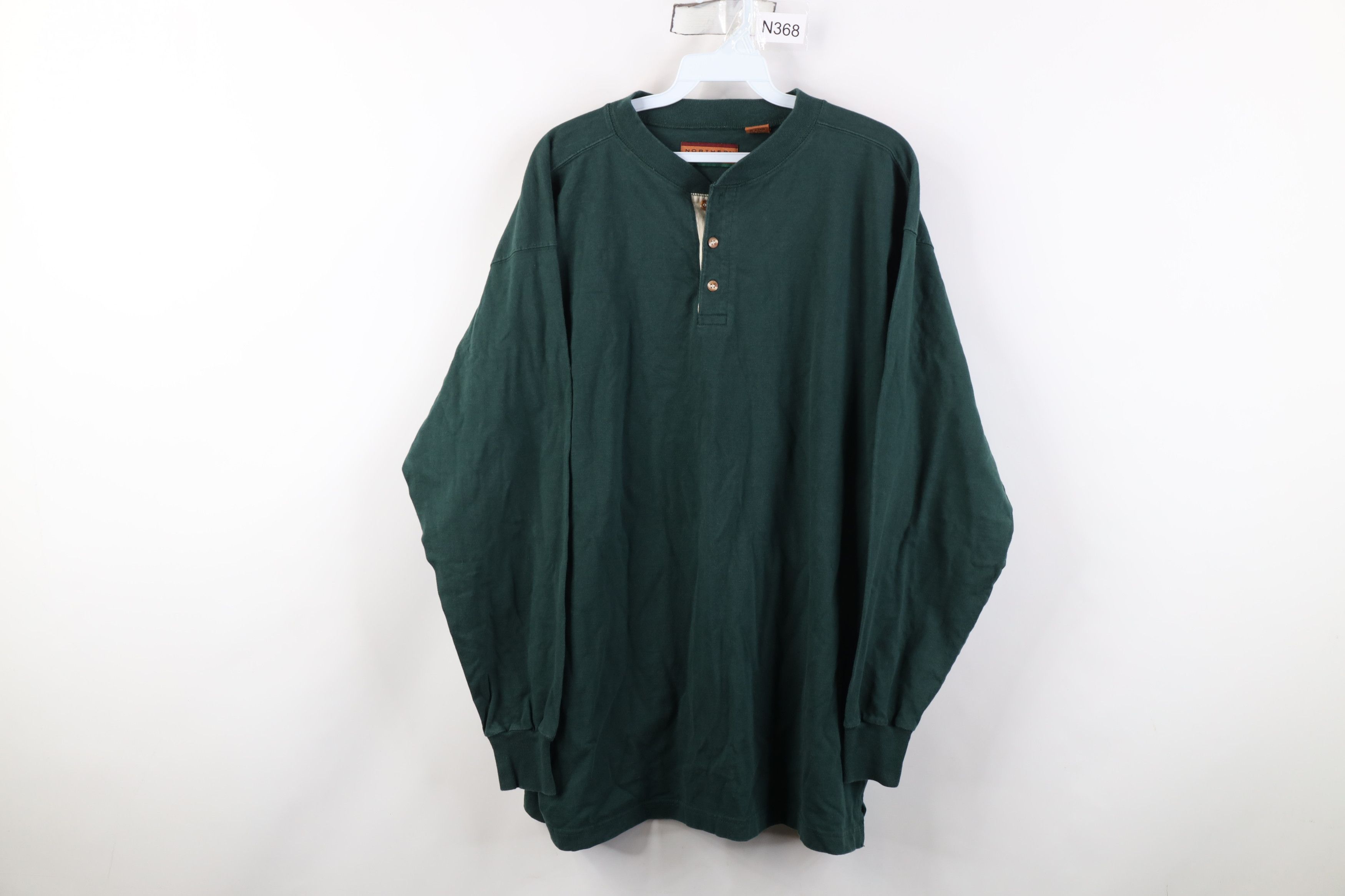 Vintage Vintage 90s Streetwear Heavy Long Sleeve Henley T-Shirt Size US L / EU 52-54 / 3 - 1 Thumbnail