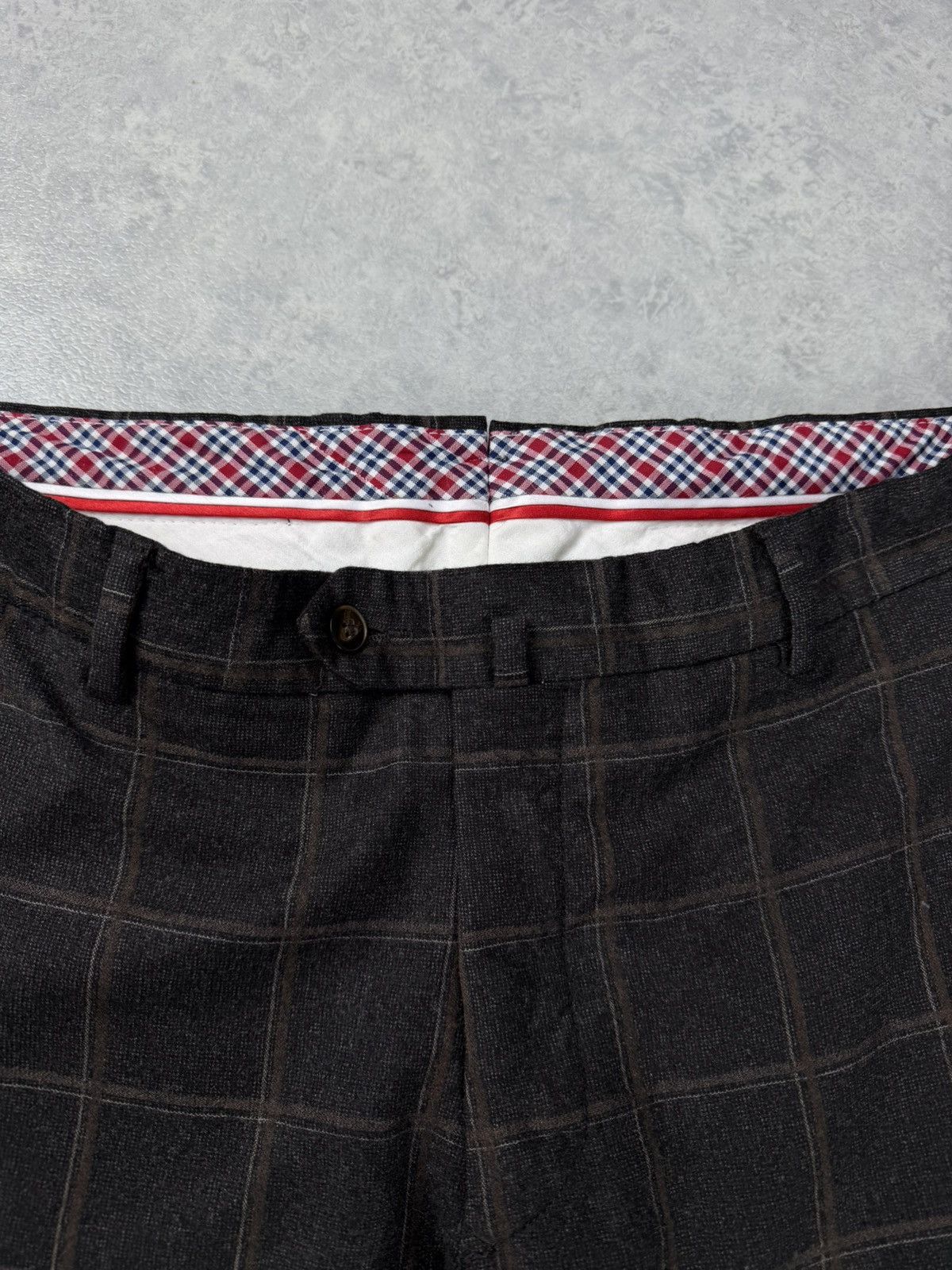 L.B.M. 1911 L.B.M. 1911 Tailored Wool Trousers Check Brown Size 50R Size 40R - 4 Thumbnail