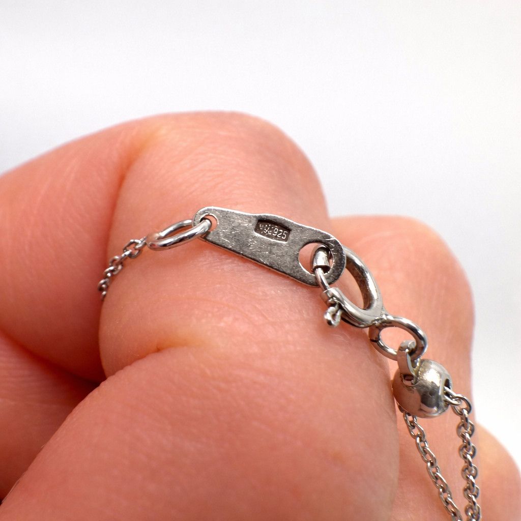 Sterling Silver Vintage 925 Sterling Silver Black Clover Necklace Size ONE SIZE - 9 Thumbnail