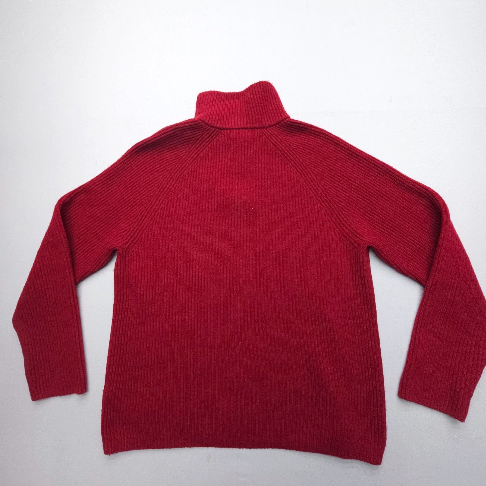 Banana Republic VINTAGE Banana Republic 1/4 Zip Sweater Mens Large Red Wool Italian Yarn Turtleneck Size US L / EU 52-54 / 3 - 2 Thumbnail