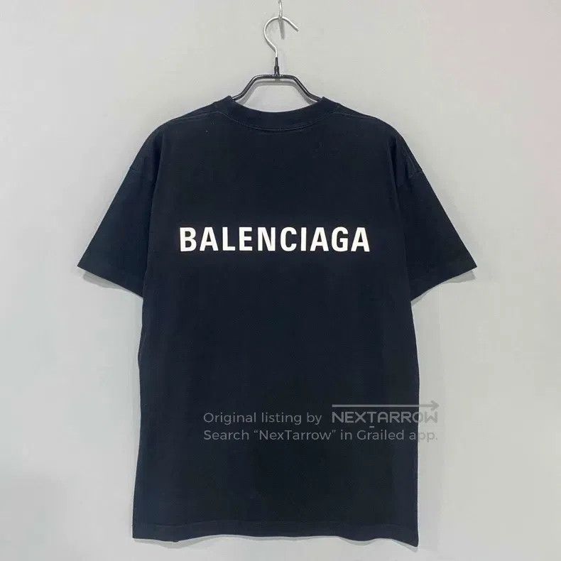 Balenciaga Balenciaga Black Front Back Letter Logo Short Sleeve Size US S / EU 44-46 / 1 - 3 Thumbnail