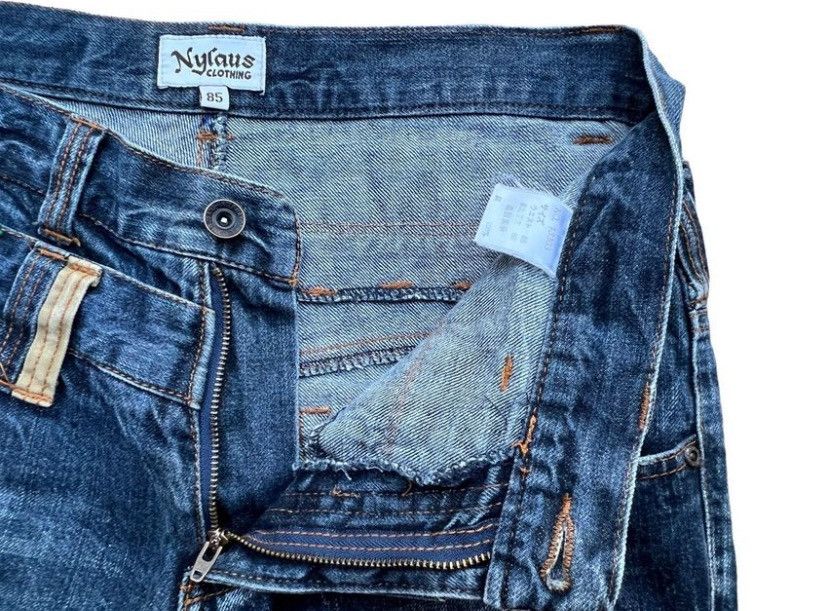 Japanese Brand Nylaus Double Waist Distressed Denim Jeans 34x30 Size US 34 / EU 50 - 10 Thumbnail
