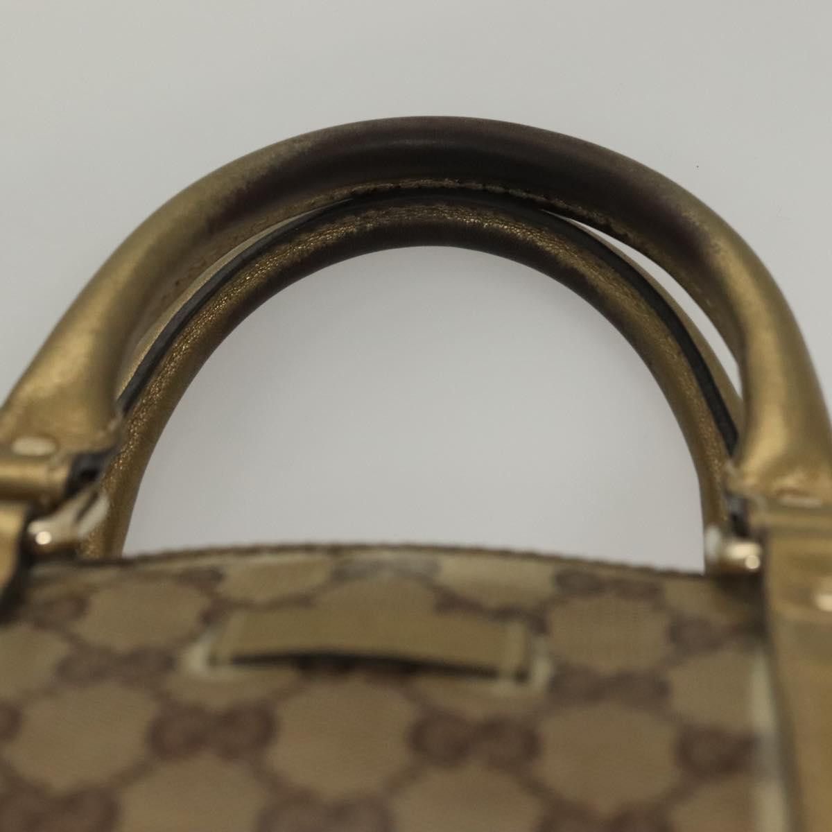 Gucci GUCCI GG Crystal Hand Bag Coated Canvas Brown Gold Size ONE SIZE - 8 Thumbnail