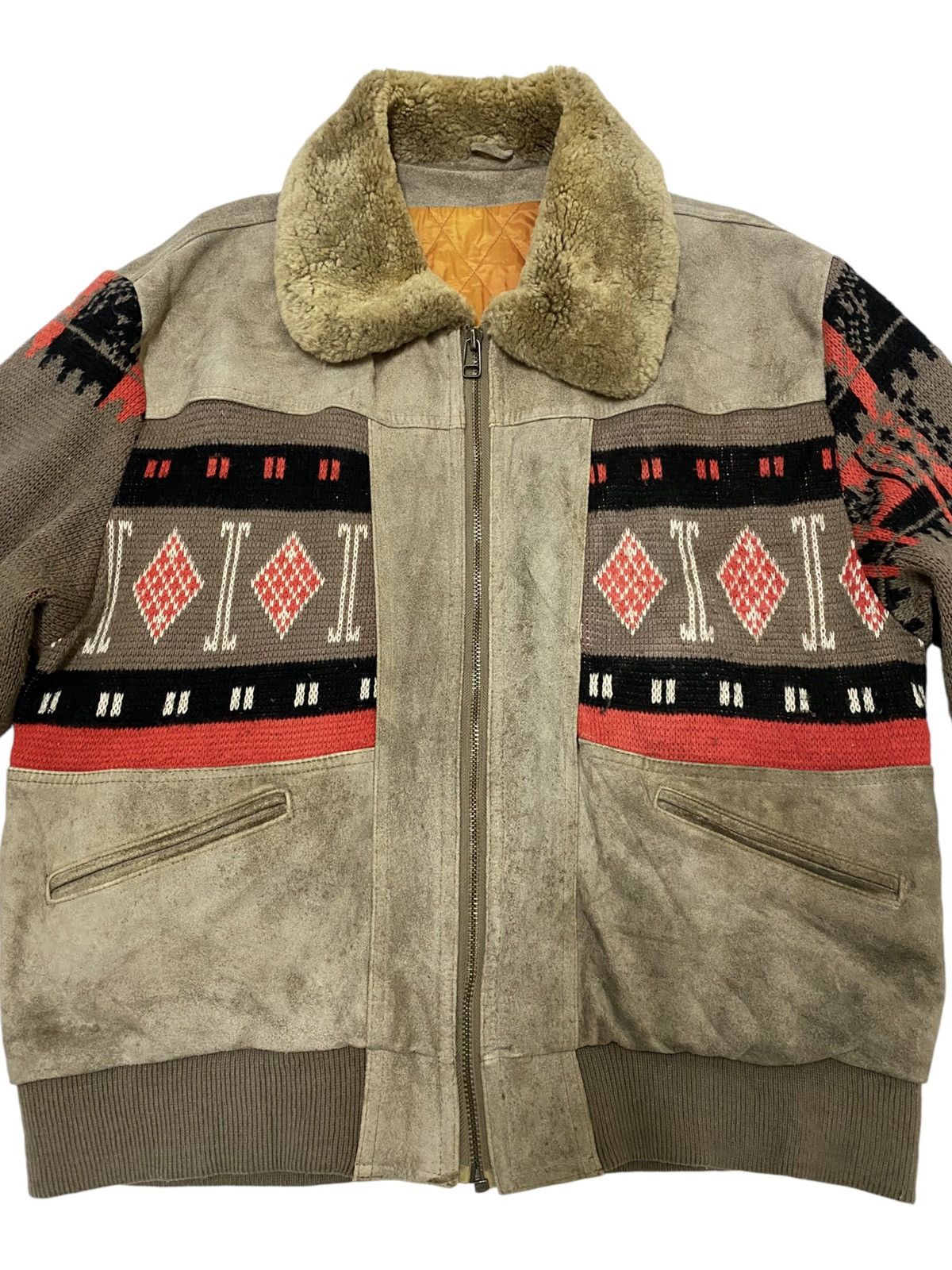Aztech Mountain 🔥 Rare Coup D’etat Hybrid Wool Leather Sherling Bomber (C3) Size US L / EU 52-54 / 3 - 2 Thumbnail