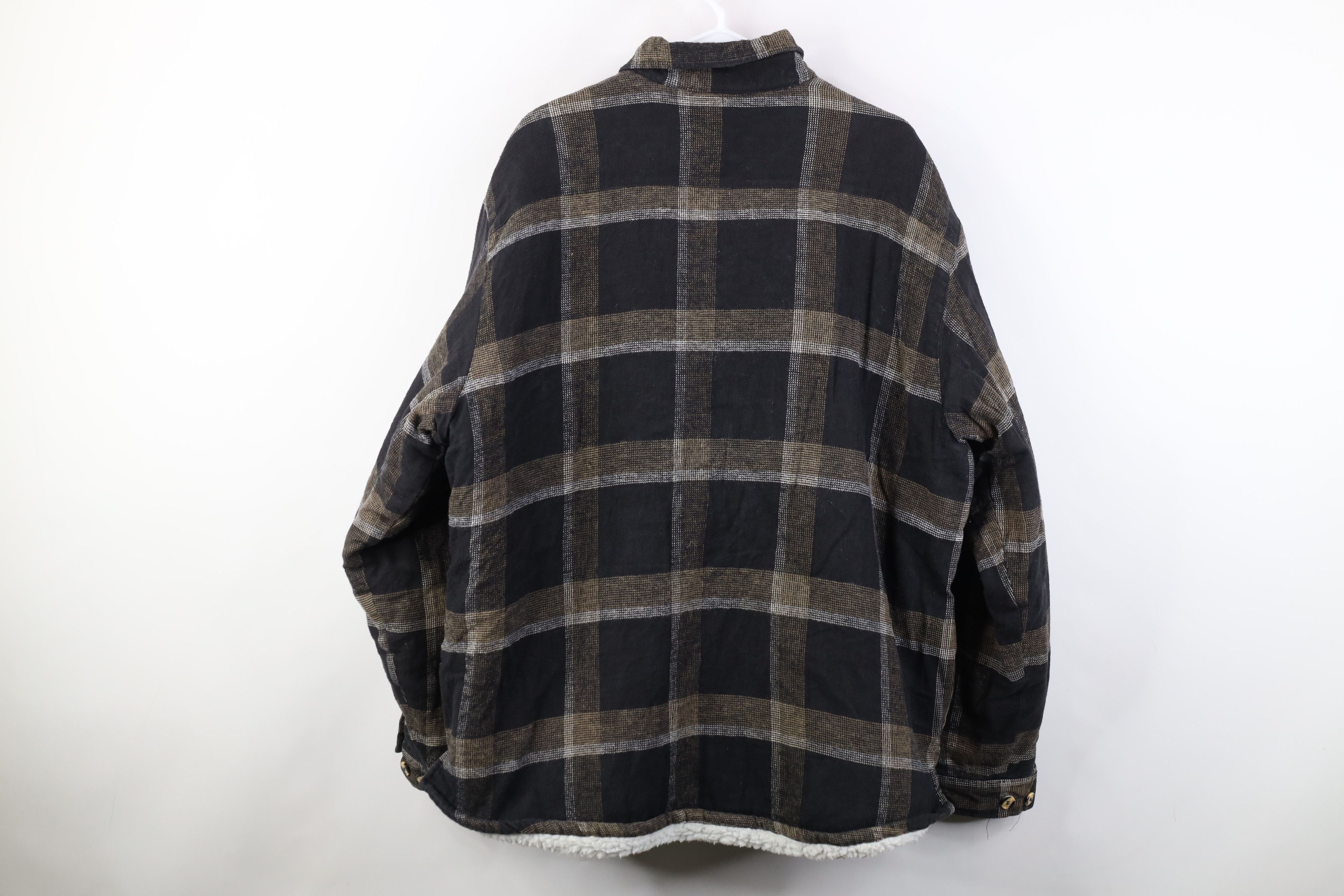 Vintage Vintage 90s Streetwear Lined Flannel Button Shirt Jacket Size US XL / EU 56 / 4 - 14 Thumbnail