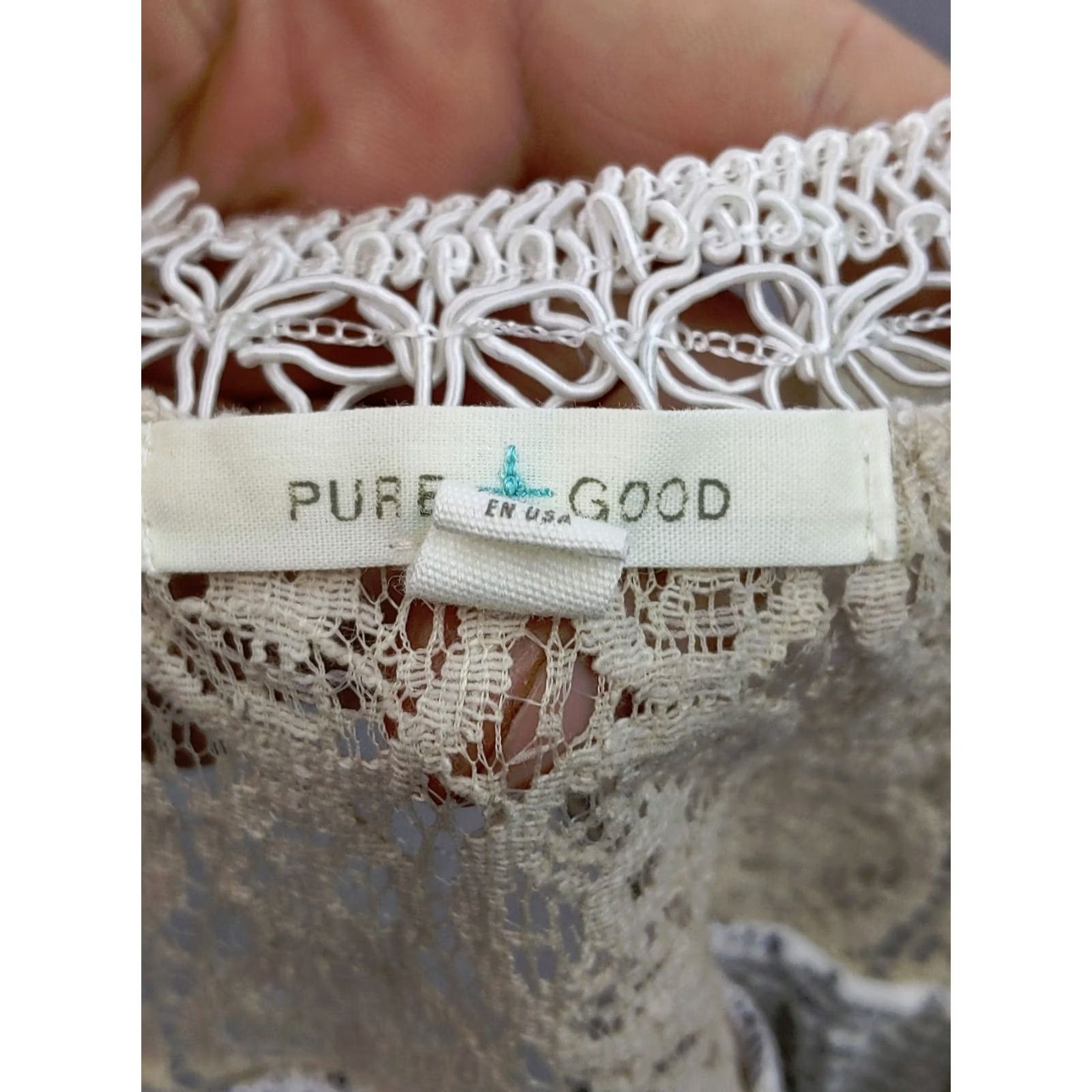 Anthropologie Anthropologie Pure Good Womens M Blue Candy Stripe Crochet Tank Top Blouse Made in USA Size M / US 6-8 / IT 42-44 - 2 Thumbnail
