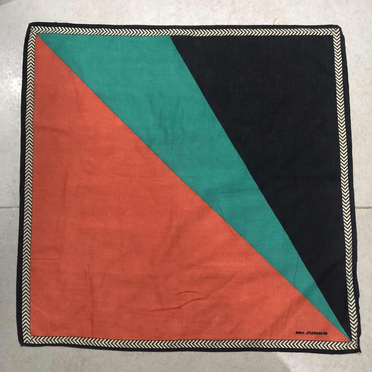 Vtg Mr. Junko Japanese Art Handkerchief Neckerchief Bandana