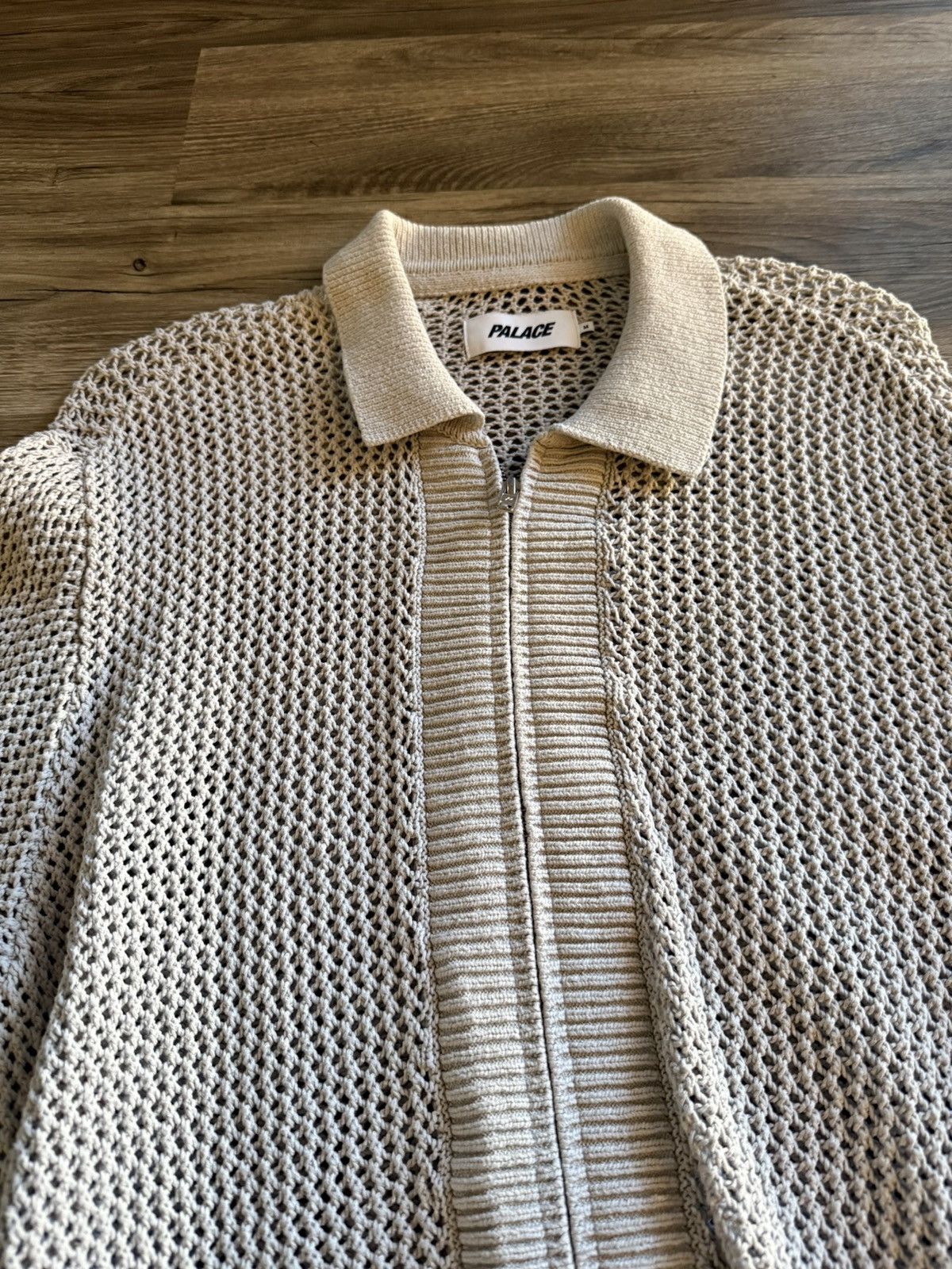 Palace Palace Rib Knit Lace Zip Up Polo Gray size Medium Size US M / EU 48-50 / 2 - 2 Thumbnail
