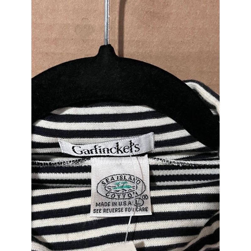 Other VTG 80s New Garfinckels Turtleneck Shirt Black Cream Stripe Size US L / EU 52-54 / 3 - 4 Thumbnail