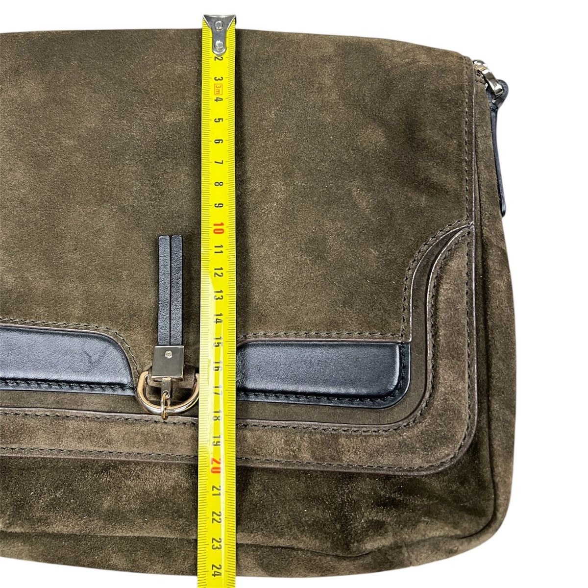 Hugo Boss Hugo Boss Victoria Suede & Leather Crossbody Bag Khaki Olive Size ONE SIZE - 12 Thumbnail