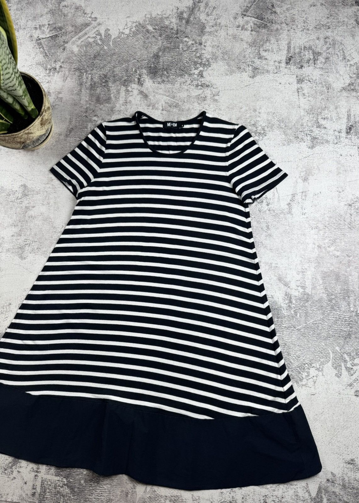 ME+EM ME+EM Stretch Dress Cotton Medium Size Women’s Striped Summer Design Tunic Shirt Size M / US 6-8 / IT 42-44 - 3 Thumbnail