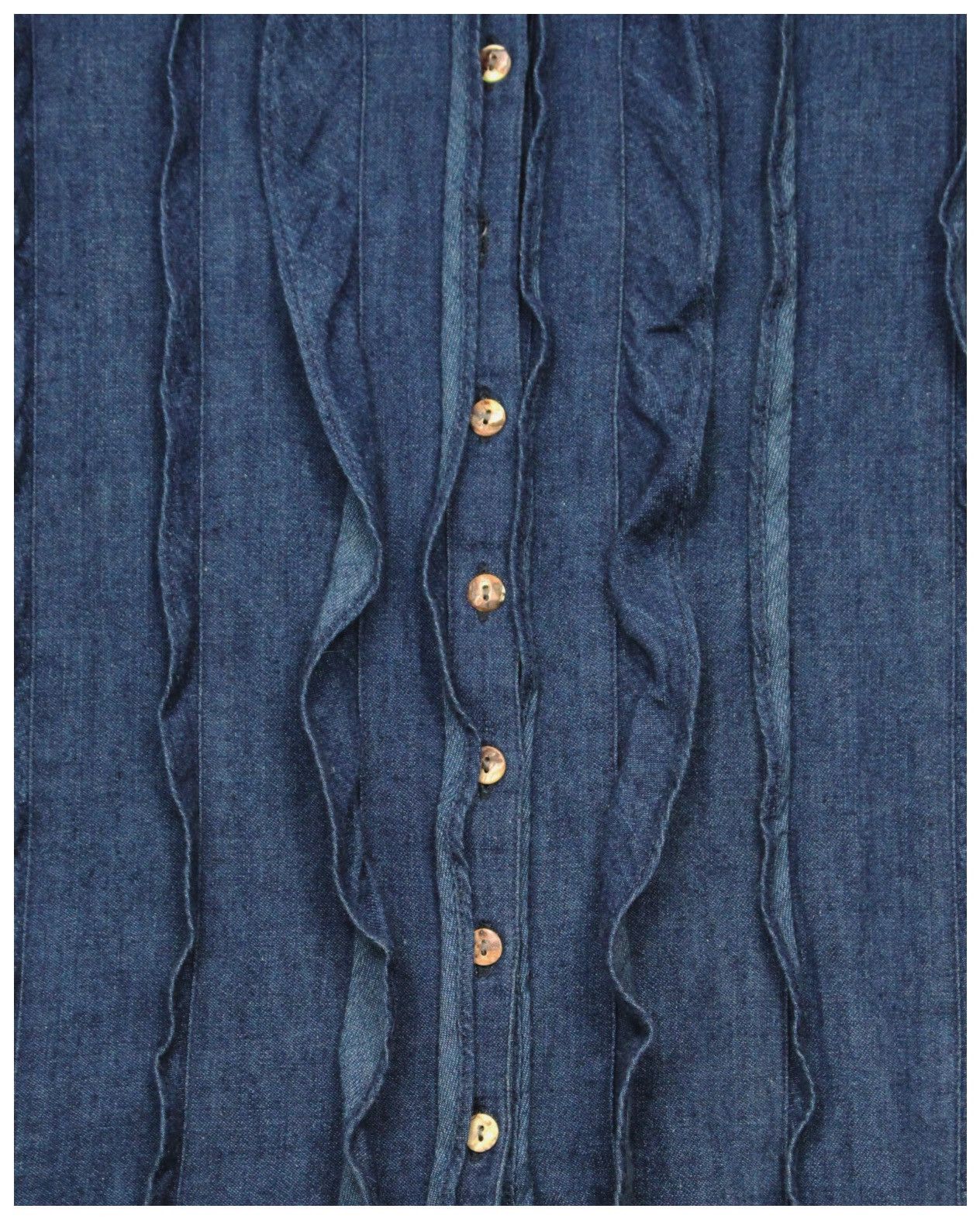 45rpm 2010S 45RPM INDIGO RUFFLED DENIM BLOUSE Size M / US 6-8 / IT 42-44 - 5 Thumbnail