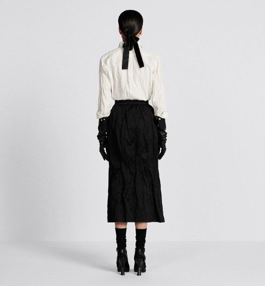 Dior o1w1db10225 Mid-Length Straight-Cut Skirt in Black Size 28" / US 6 / IT 42 - 6 Thumbnail