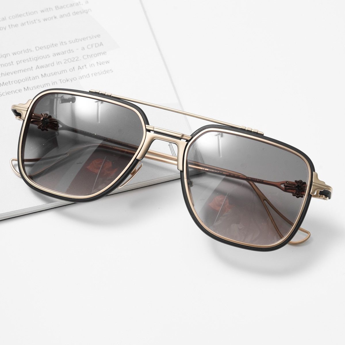 Chrome Hearts CHROME HEARTS HUMPSTER MATTE BLACK/ GOLD PLATED SUNGLASSES Size ONE SIZE - 6 Thumbnail
