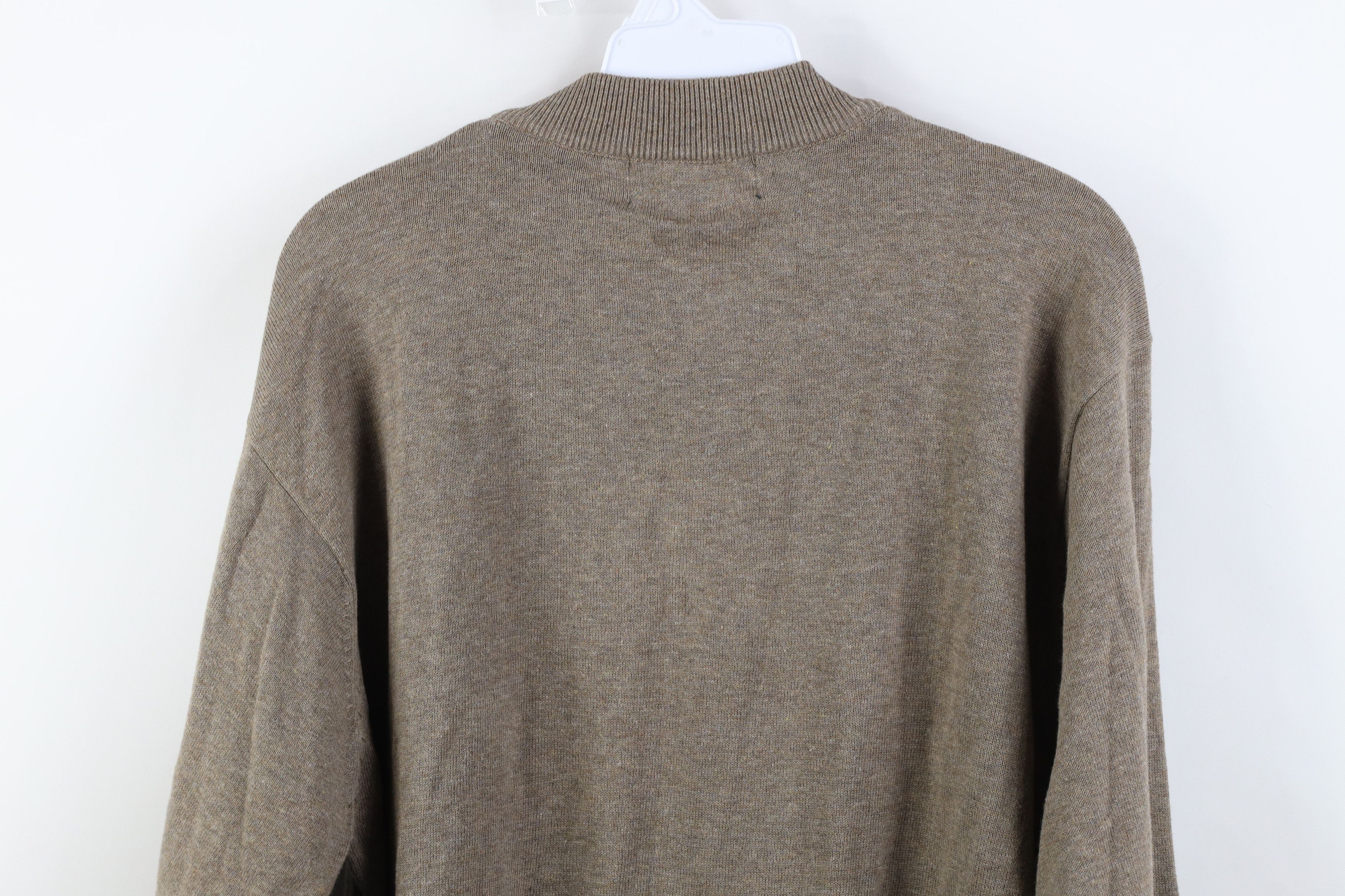 Vintage Vintage 90s Streetwear Blank Cotton Knit Mock Neck Sweater Size US L / EU 52-54 / 3 - 8 Thumbnail