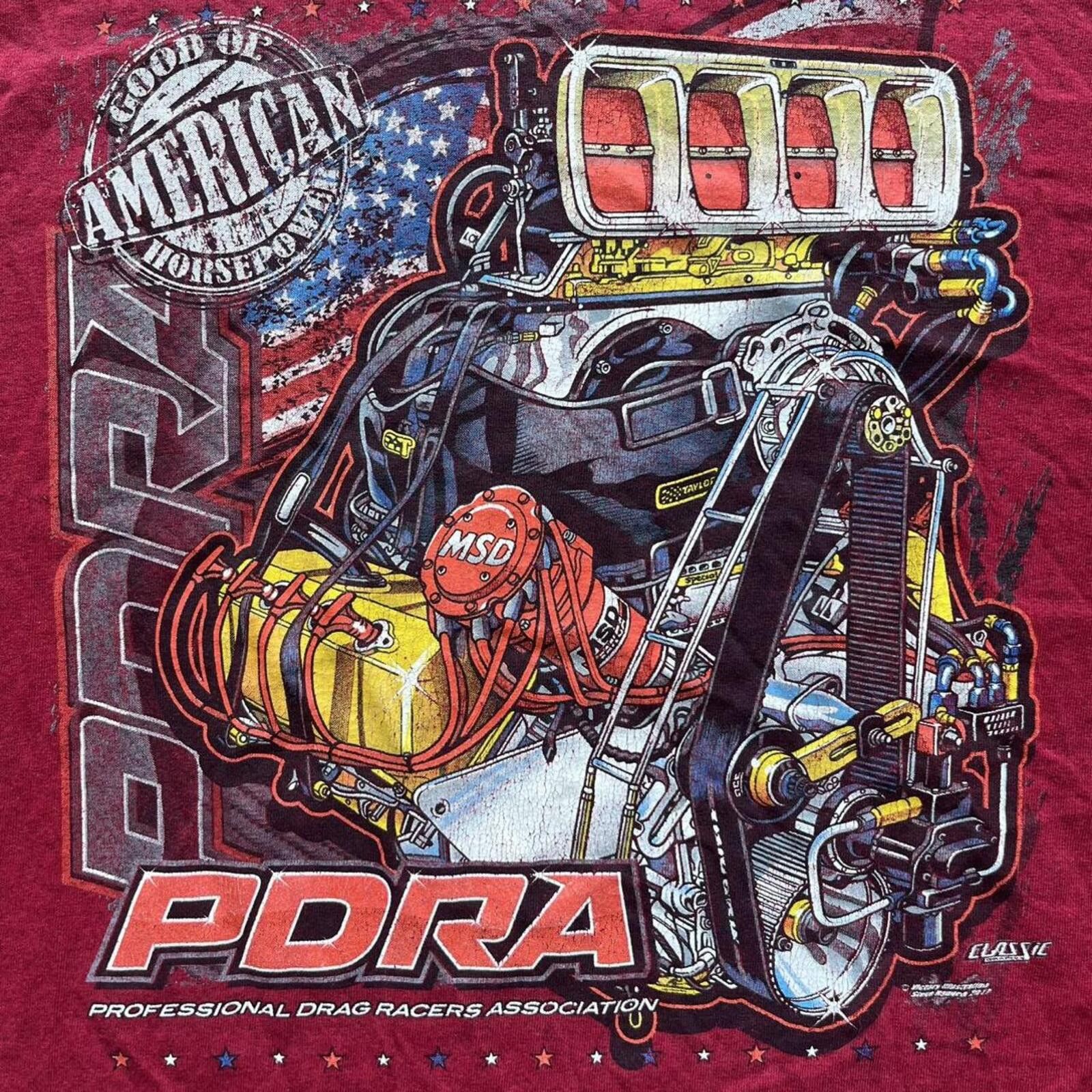 Gildan 2011 PDRA Drag Racing Double-Sided Engine Graphic Shirt 3XL Size US XXL / EU 58 / 5 - 4 Thumbnail