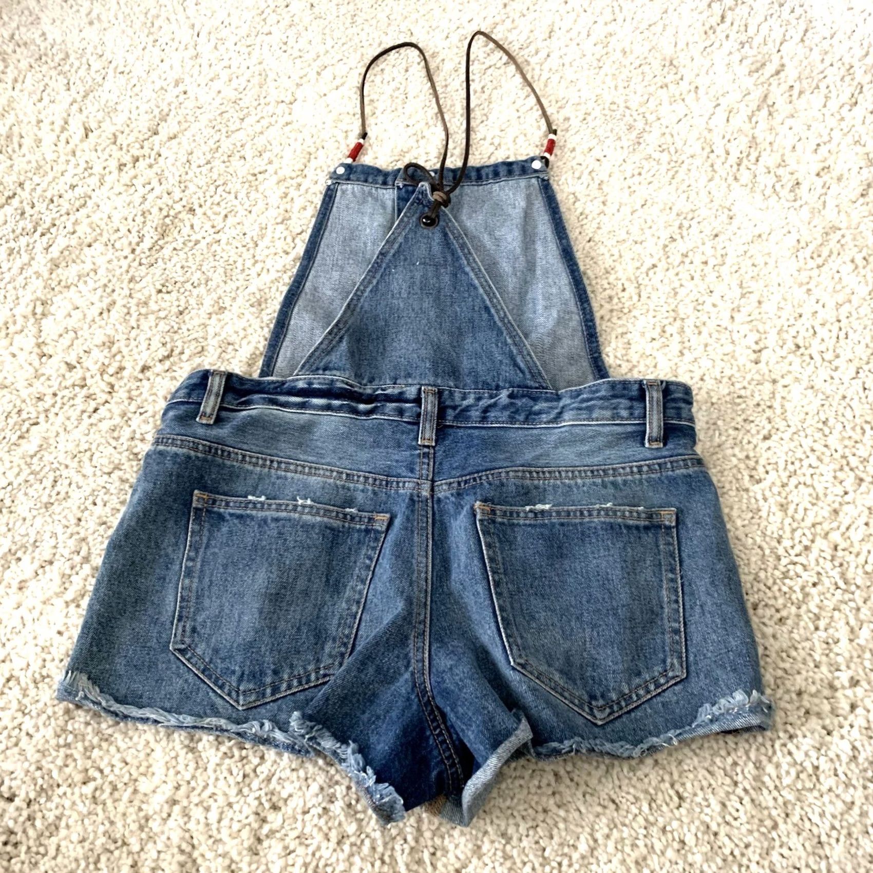 Forever 21 FOREVER 21 Denim Shortalls Size 27 Distressed Jeans Overalls Boho 90s Summer Womens Size 27" / US 4 / IT 40 - 5 Thumbnail