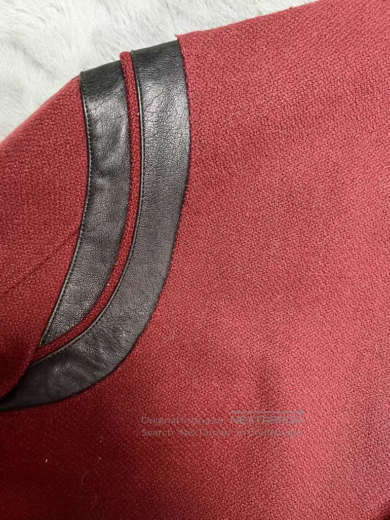 Saint Laurent Paris Saint Laurent Paris Burgundy Black Sheepskin Mixed Wool Ba Size US M / EU 48-50 / 2 - 7 Thumbnail
