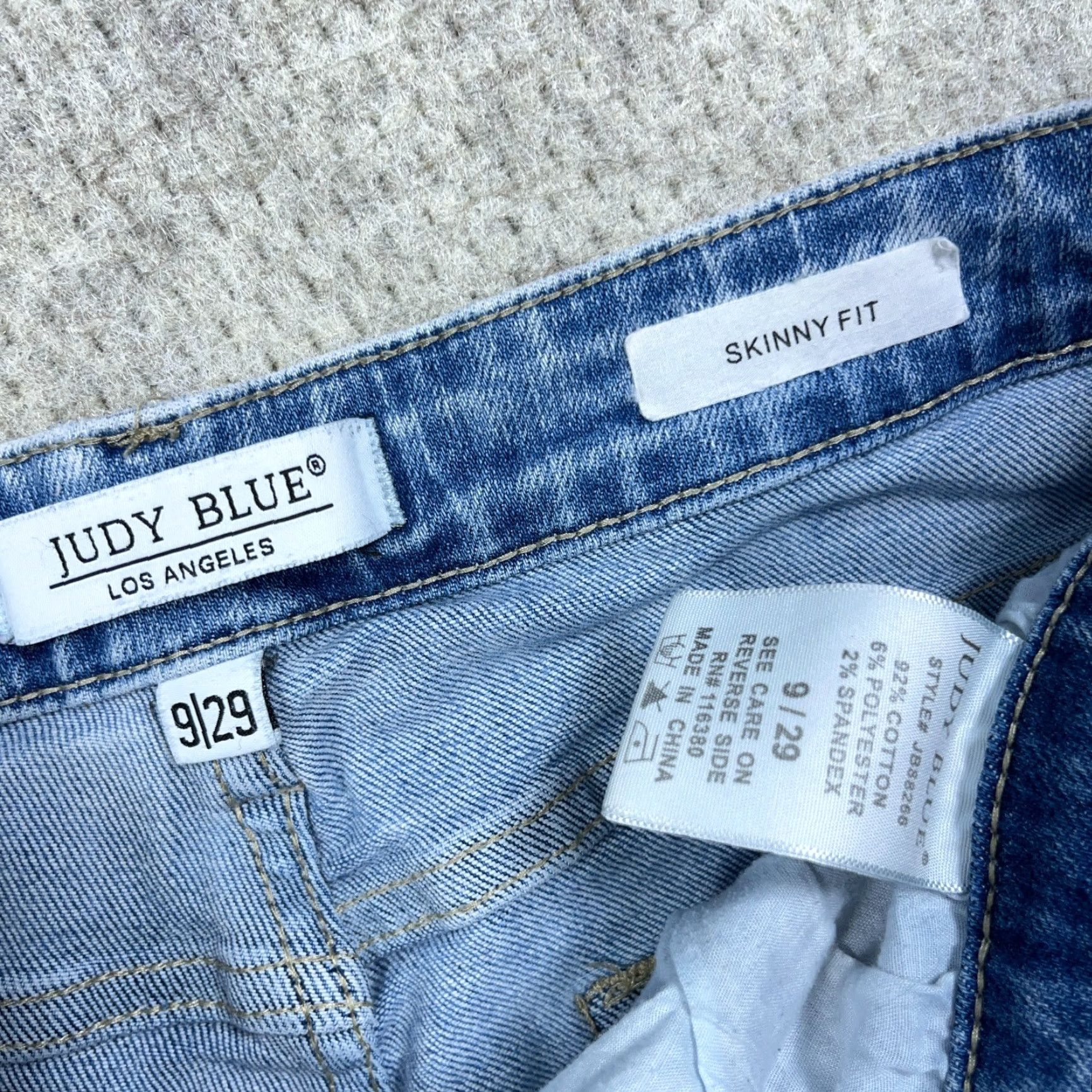 Vintage Judy Blue Jeans Women 29 Skinny High Rise Distressed Frayed Medium Wash Blue Size 29" - 3 Thumbnail