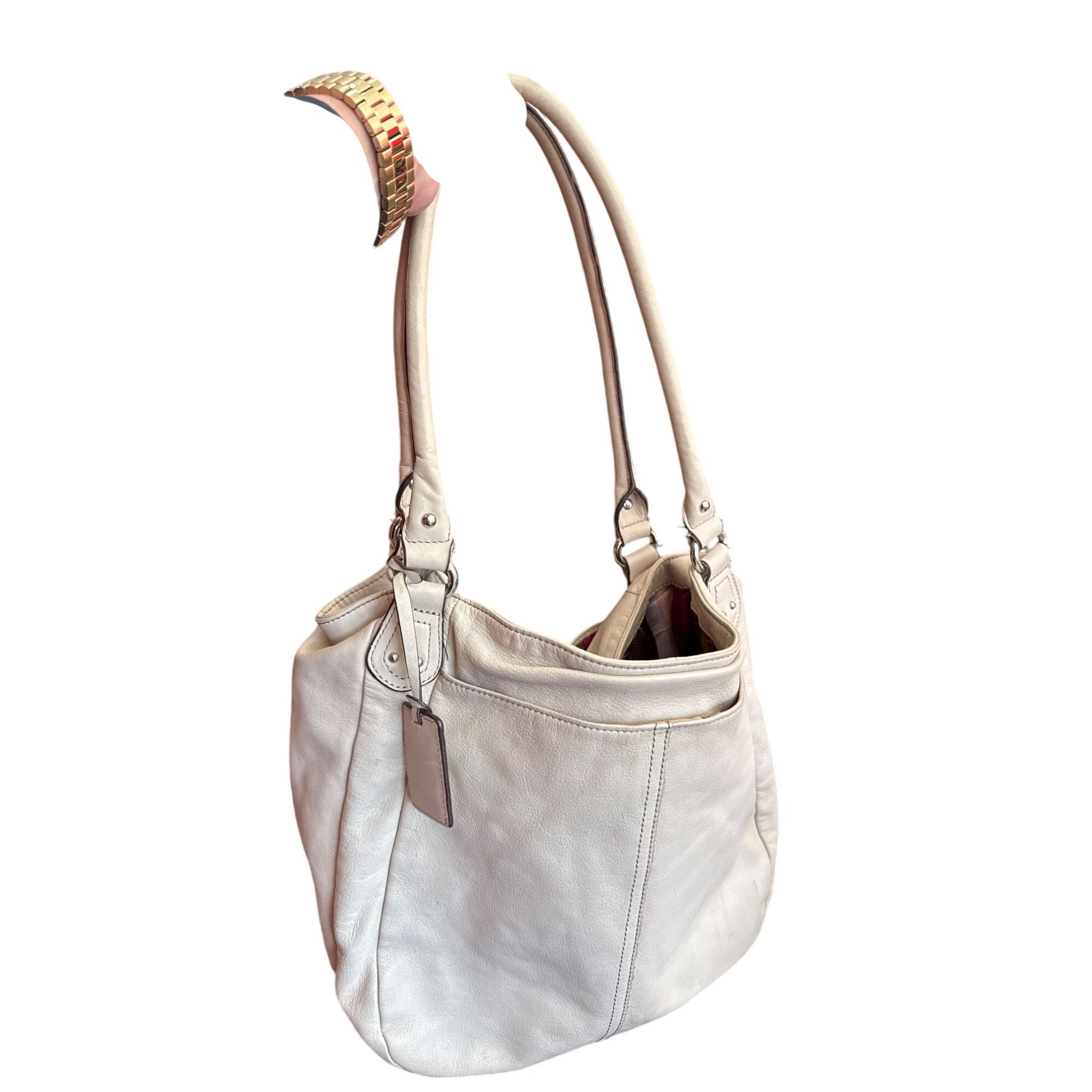 Designer Tignanello Womens Leather Cream Tote Handbag SKU CS8032/J622 Size ONE SIZE - 16 Thumbnail