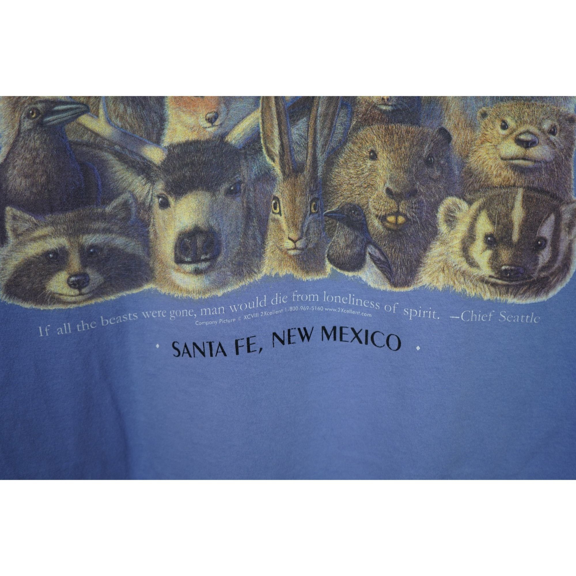 Vintage Men's M Vintage Purple New Mexico Animal Tshirt 90s #441 Size US M / EU 48-50 / 2 - 4 Thumbnail
