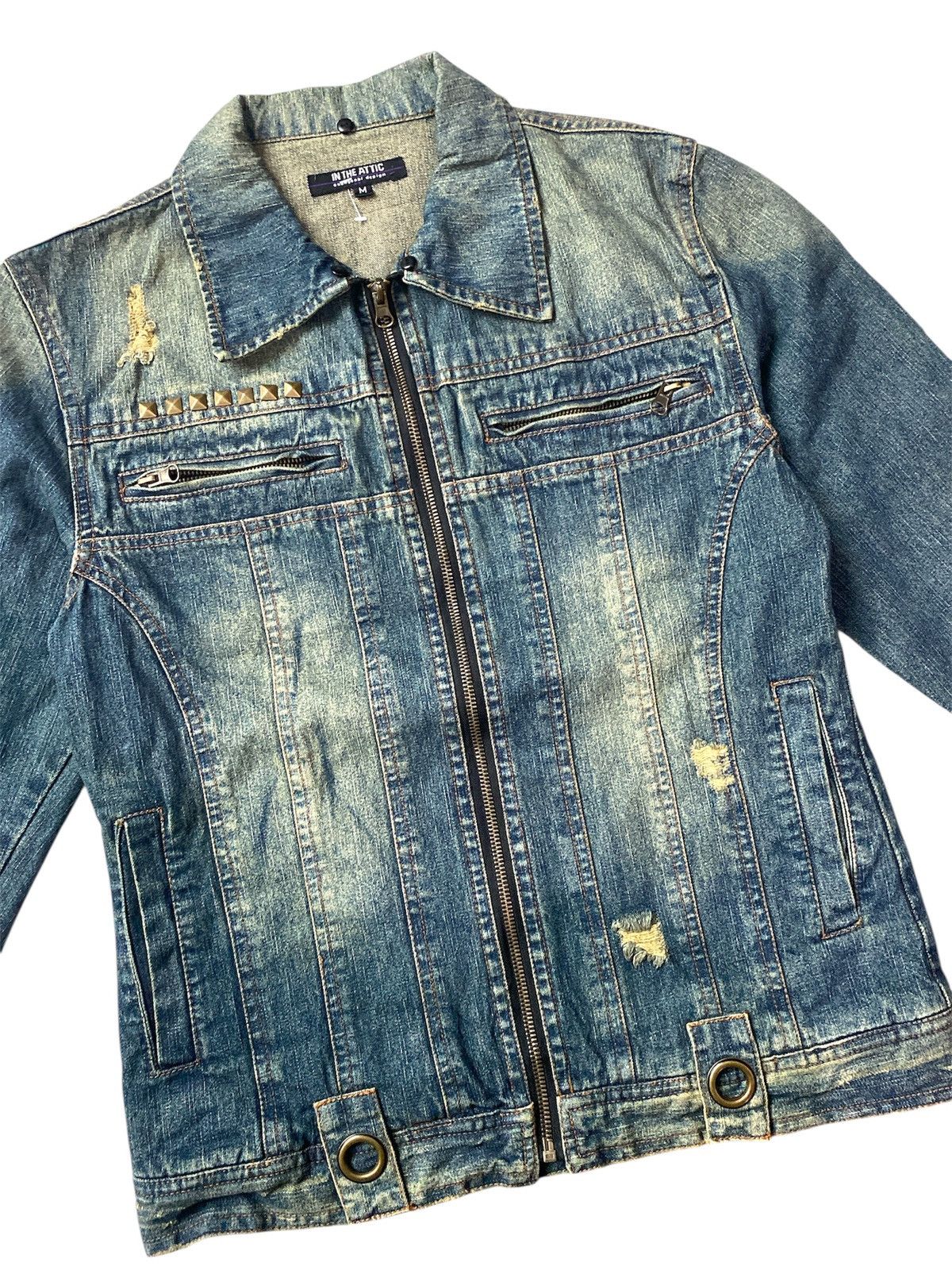 If Six Was Nine × In The Attic × Japanese Brand Vintage In The Attic Rider Punk Denim Jacket Size US M / EU 48-50 / 2 - 3 Thumbnail