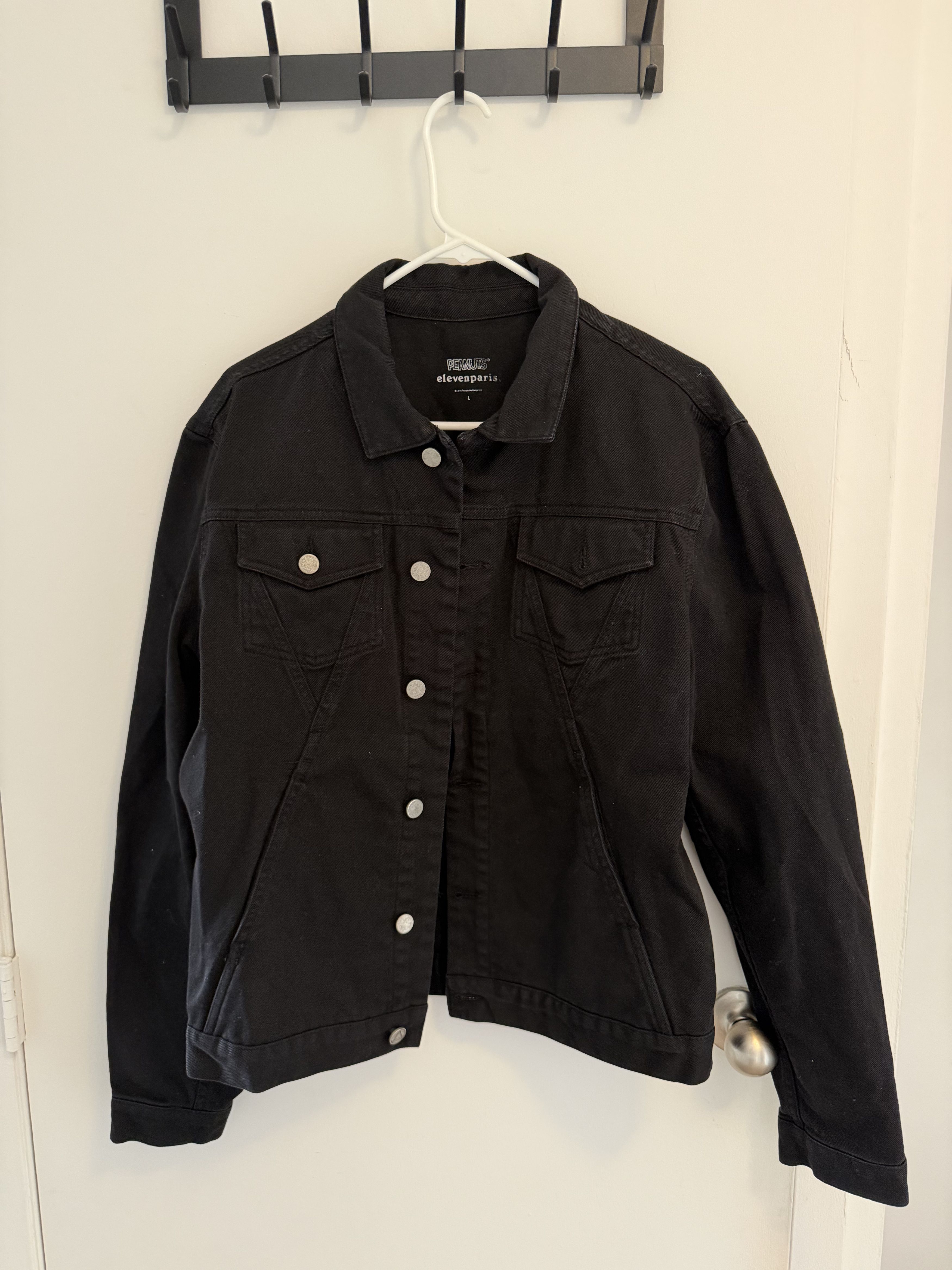 Eleven Paris Cropped Black Denim Snoopy Jacket Size US L / EU 52-54 / 3 - 3 Thumbnail