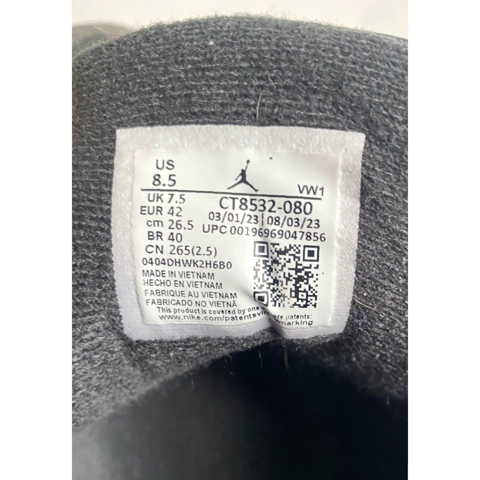 Jordan Brand Air Jordan 3 Retro Fear Pack 2023 Shoes Men CT8532-080 8.5 Gray Nike Size US 9 / EU 42 - 5 Thumbnail