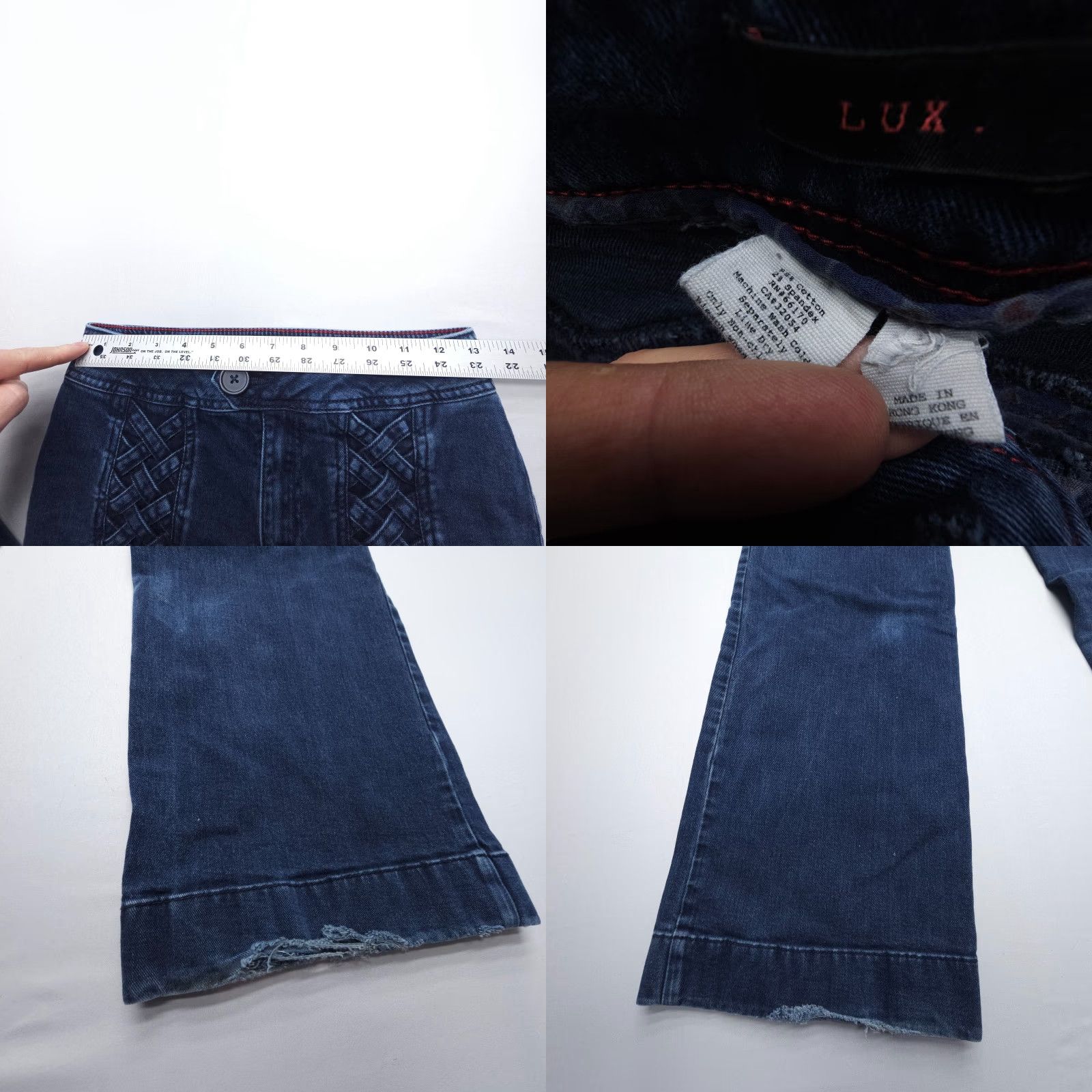 Flux Lux Jeans Dark Wash High Rise Wide-Leg 6 Boho Vintage Hippie Festival Women Jeans Size 6 Lux Dark Wash Bohemian 2000s Size 28" / US 6 / IT 42 - 8 Thumbnail