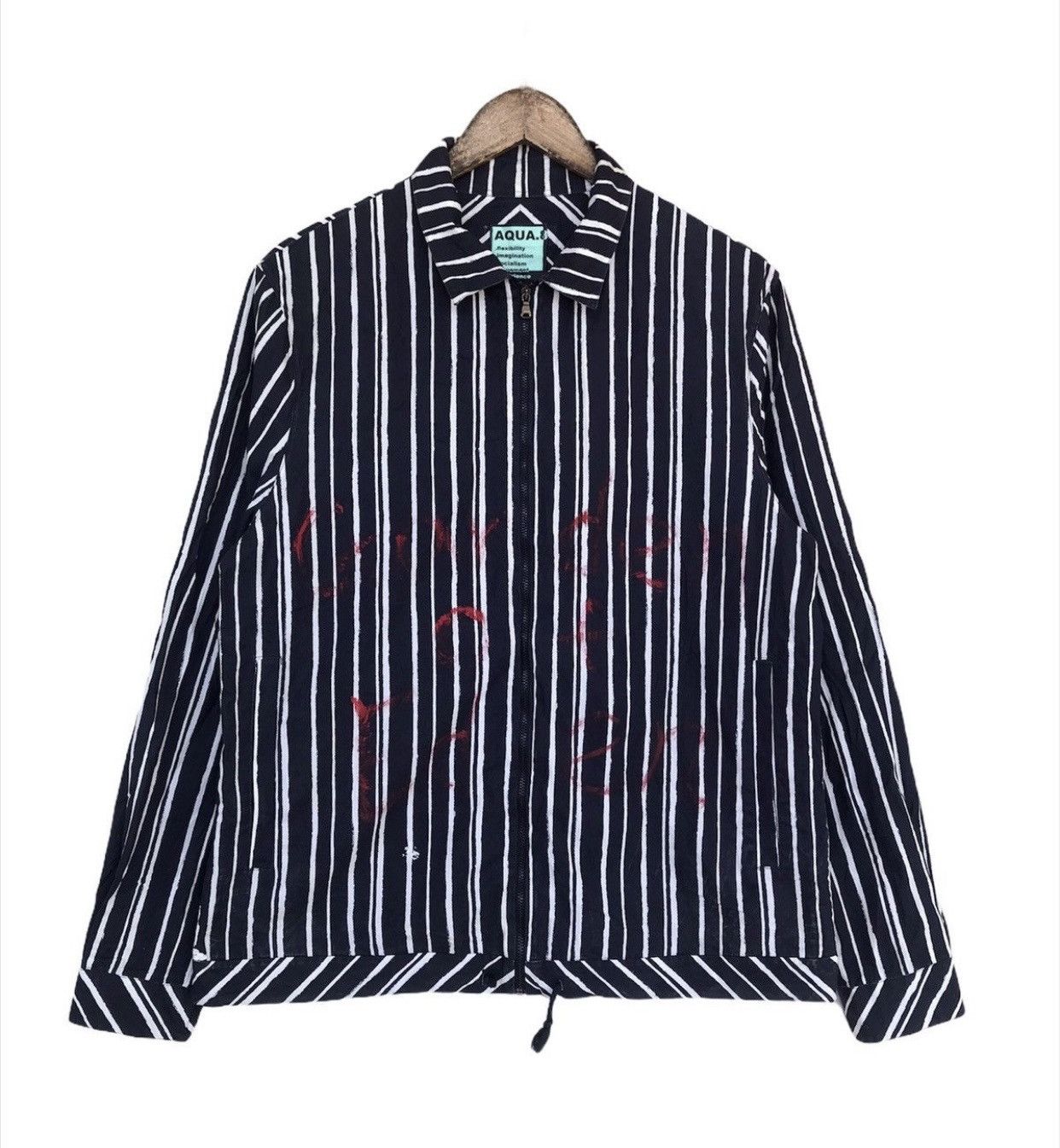 Zara Zara Aqua8 Custom Made Stripe Zipper Jacket Size US M / EU 48-50 / 2 - 1 Thumbnail