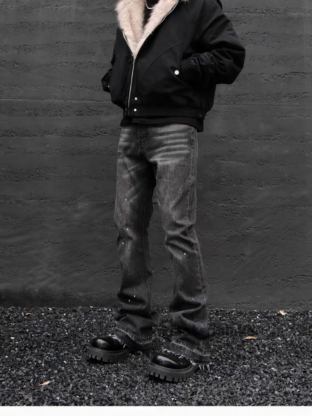 Jean × Vintage Utility punk grunge washed faded stain paint jeans Size US 32 / EU 48 - 4 Thumbnail