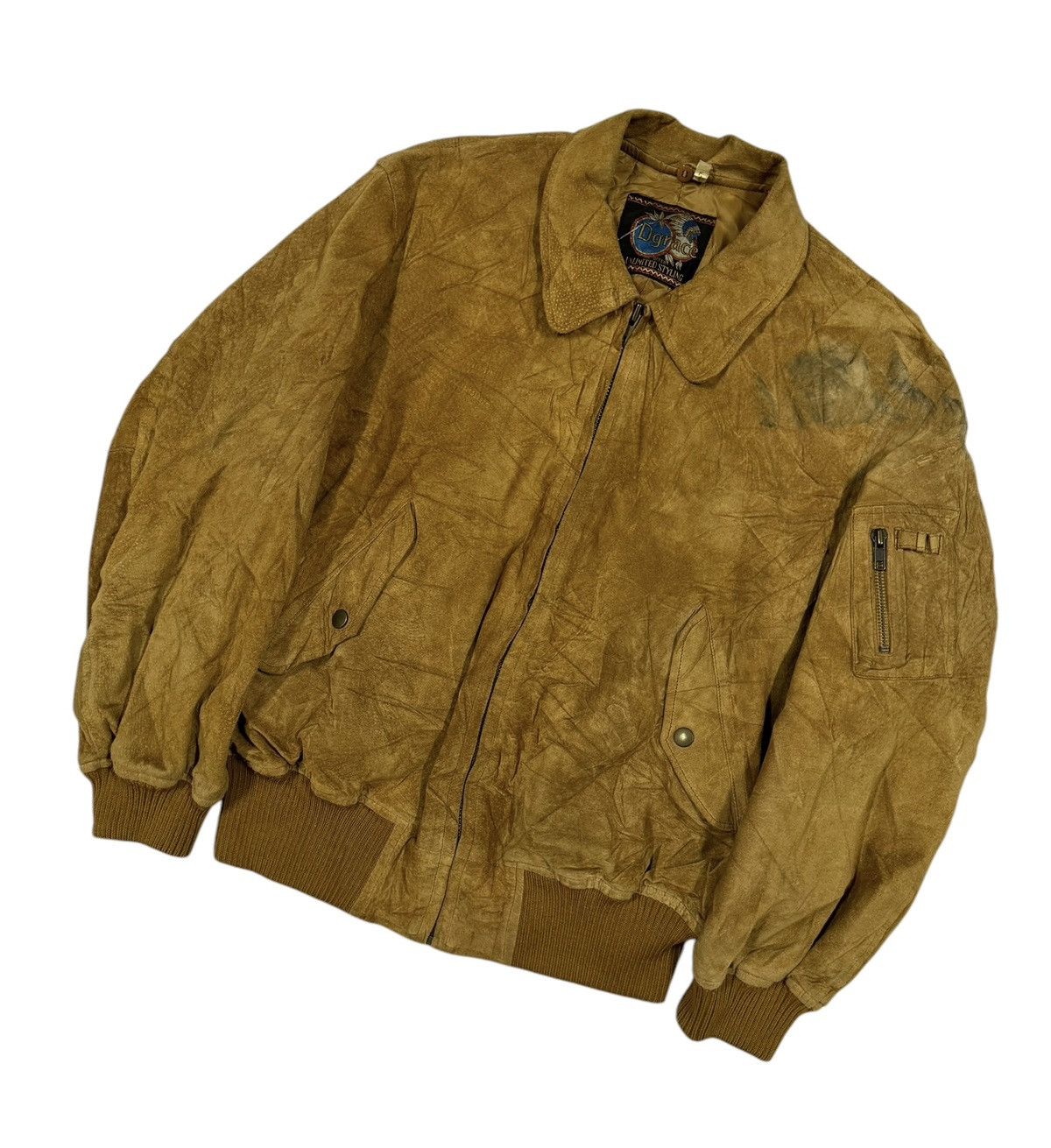 Kadoya × Vintage Vtg🔥Dgrace Unlimited Bomber Leather Jacket Size US L / EU 52-54 / 3 - 7 Thumbnail