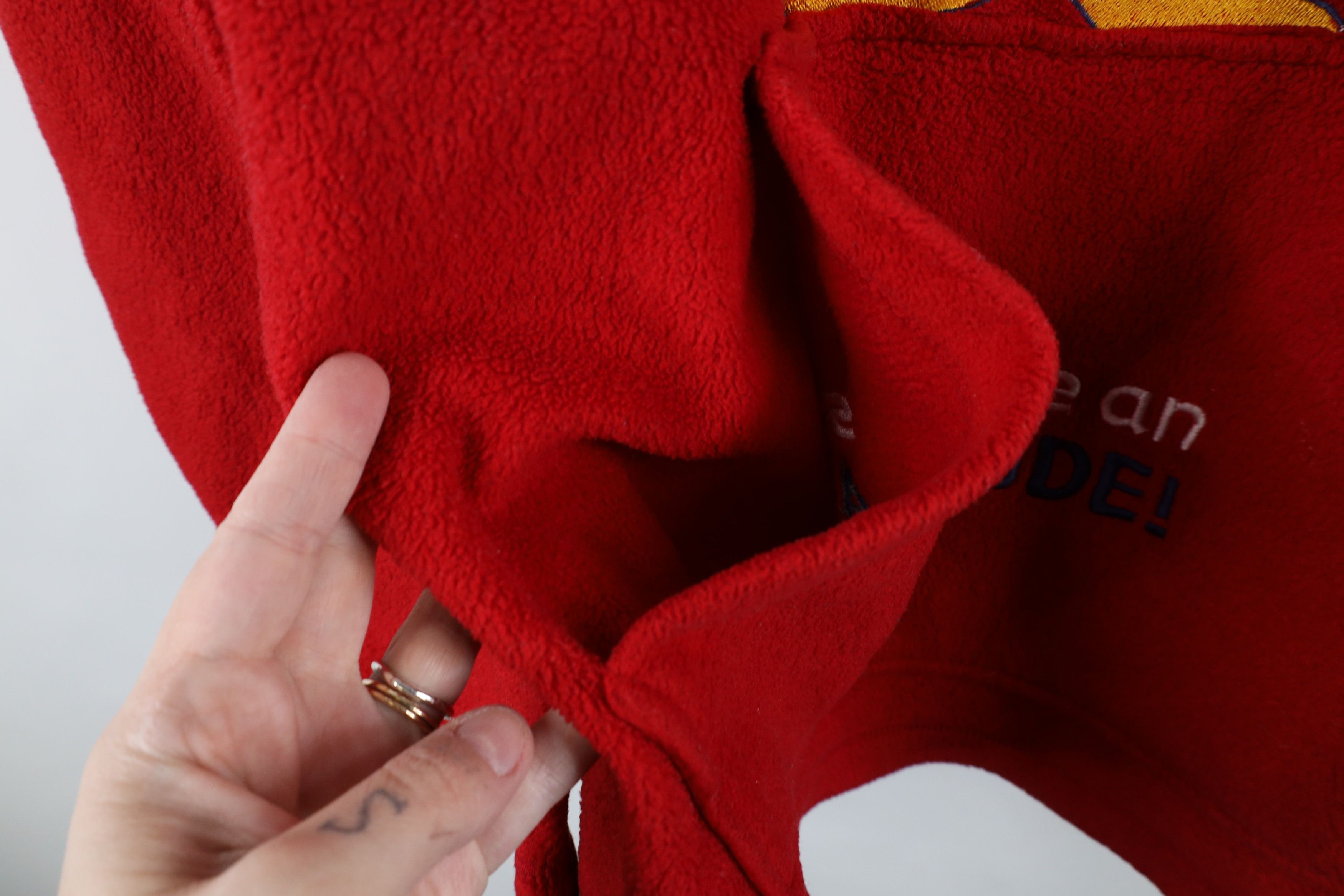 Vintage Vintage 90s Looney Tunes Tweety Bird Half Zip Fleece Hoodie Size 4XL / US 24-26 - 9 Thumbnail