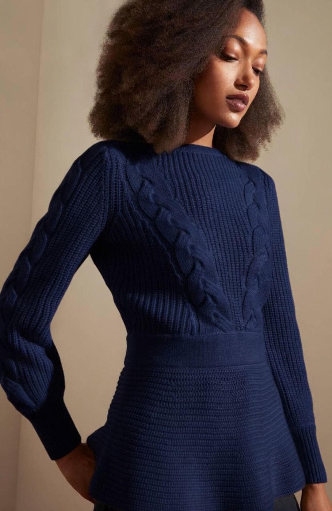 Other THE FOLD London Merino Wool Cable Knit Peplum Sweater Size M Size M / US 6-8 / IT 42-44 - 1 Thumbnail