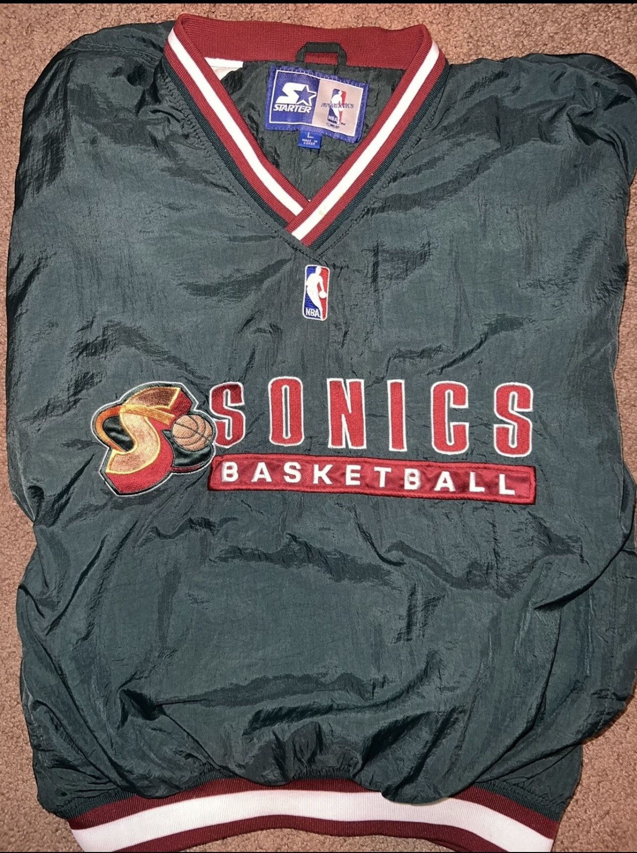 Starter Rare Vintage 90's Seattle Supersonics Starter Windbreaker Size US L / EU 52-54 / 3 - 10 Thumbnail