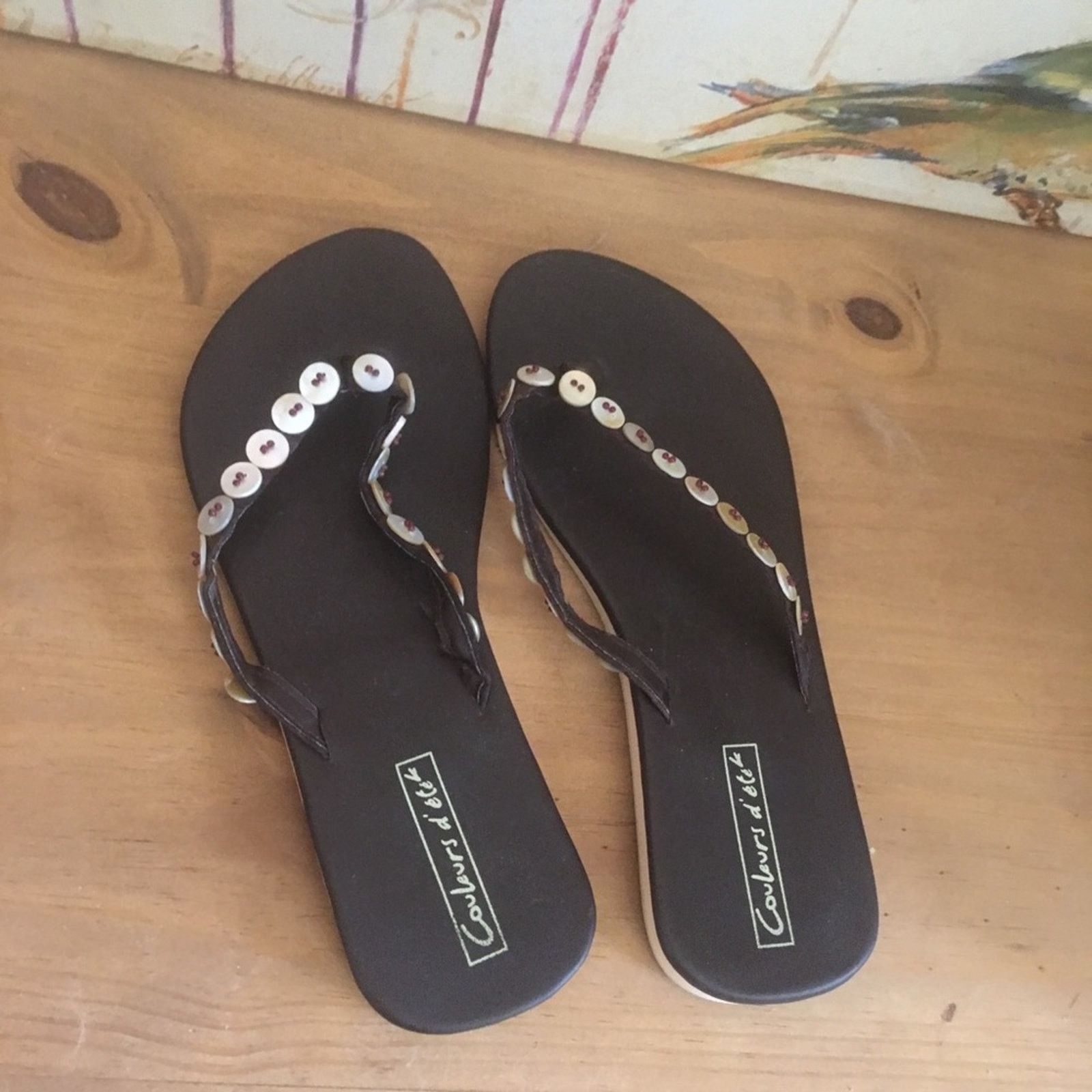 Other Couleurs d’ ete brown thong sandals beaded 8.5 Size US 8.5 / IT 38.5 - 1 Thumbnail