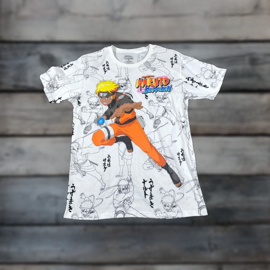 Etro VINTAGE Naruto Shirt Adult Medium White AOP Geometric Print 90s Anime Mens Shirt Size US M / EU 48-50 / 2 - 1 Thumbnail