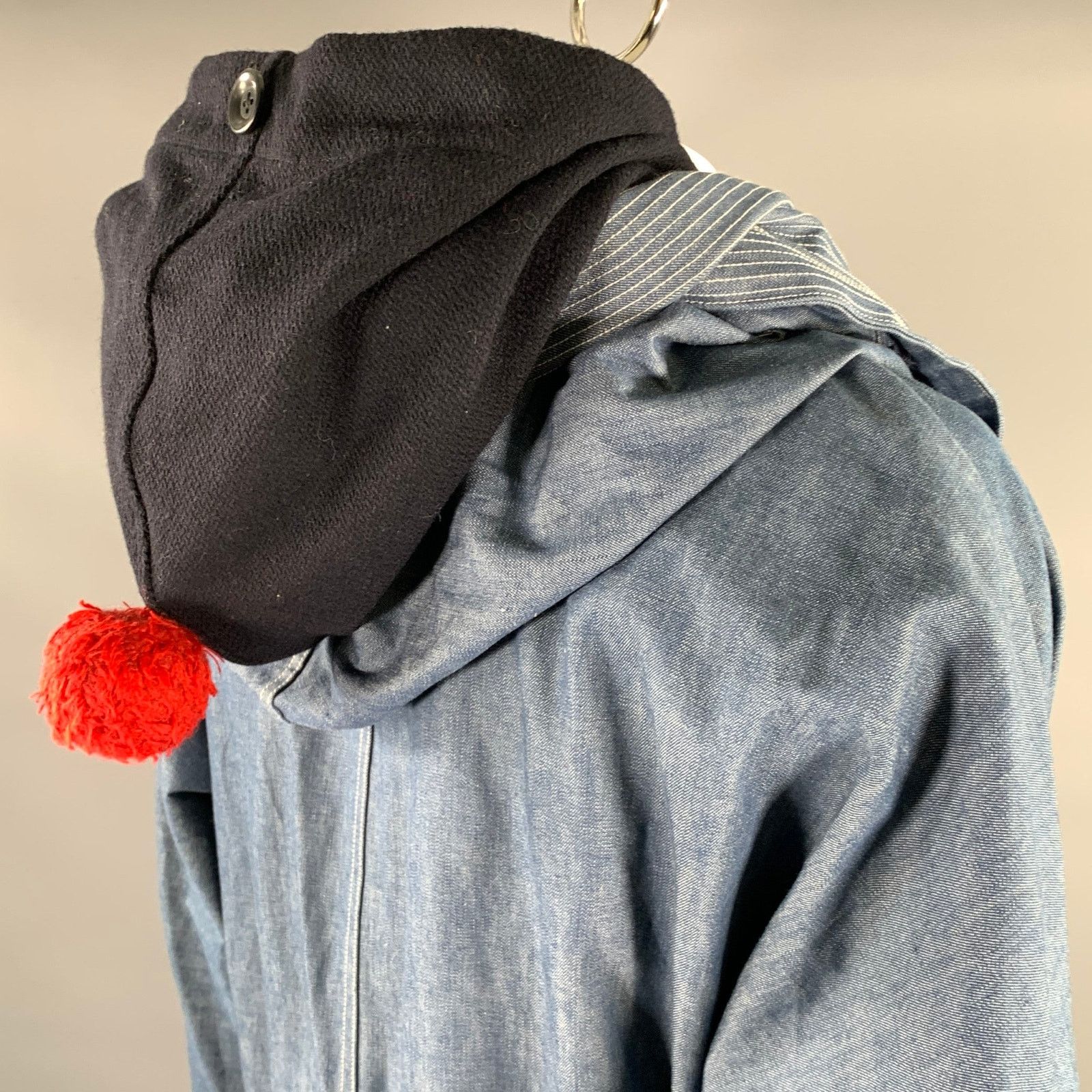 Kapital KAPITAL Size L Indigo Cotton Hooded Traggle Ring Coat Size US L / EU 52-54 / 3 - 5 Thumbnail