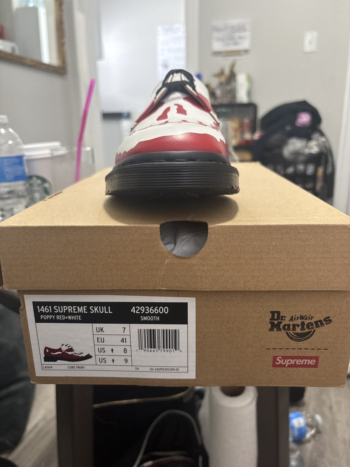 Dr. Martens × Supreme Supreme x Dr. Martens 1461 3-Eye Shoe 'Skull - Red White' Size US 8 / EU 41 - 6 Thumbnail