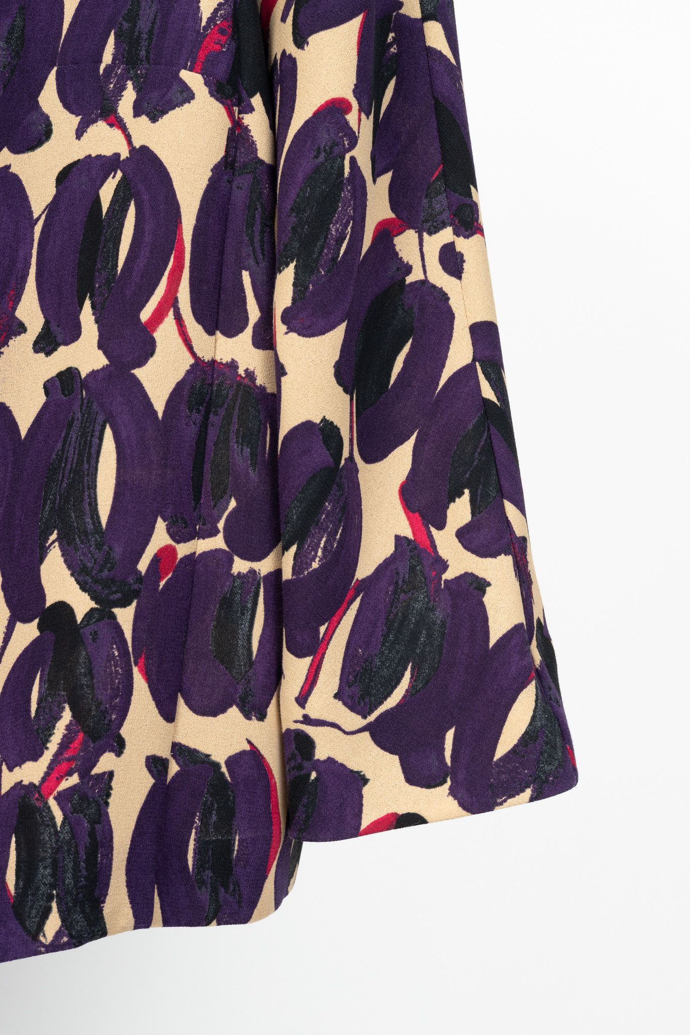 Max Mara Max Mara Studio Purple & Taupe Abstract-Painted Crepe Blouse Size S / US 4 / IT 40 - 6 Thumbnail